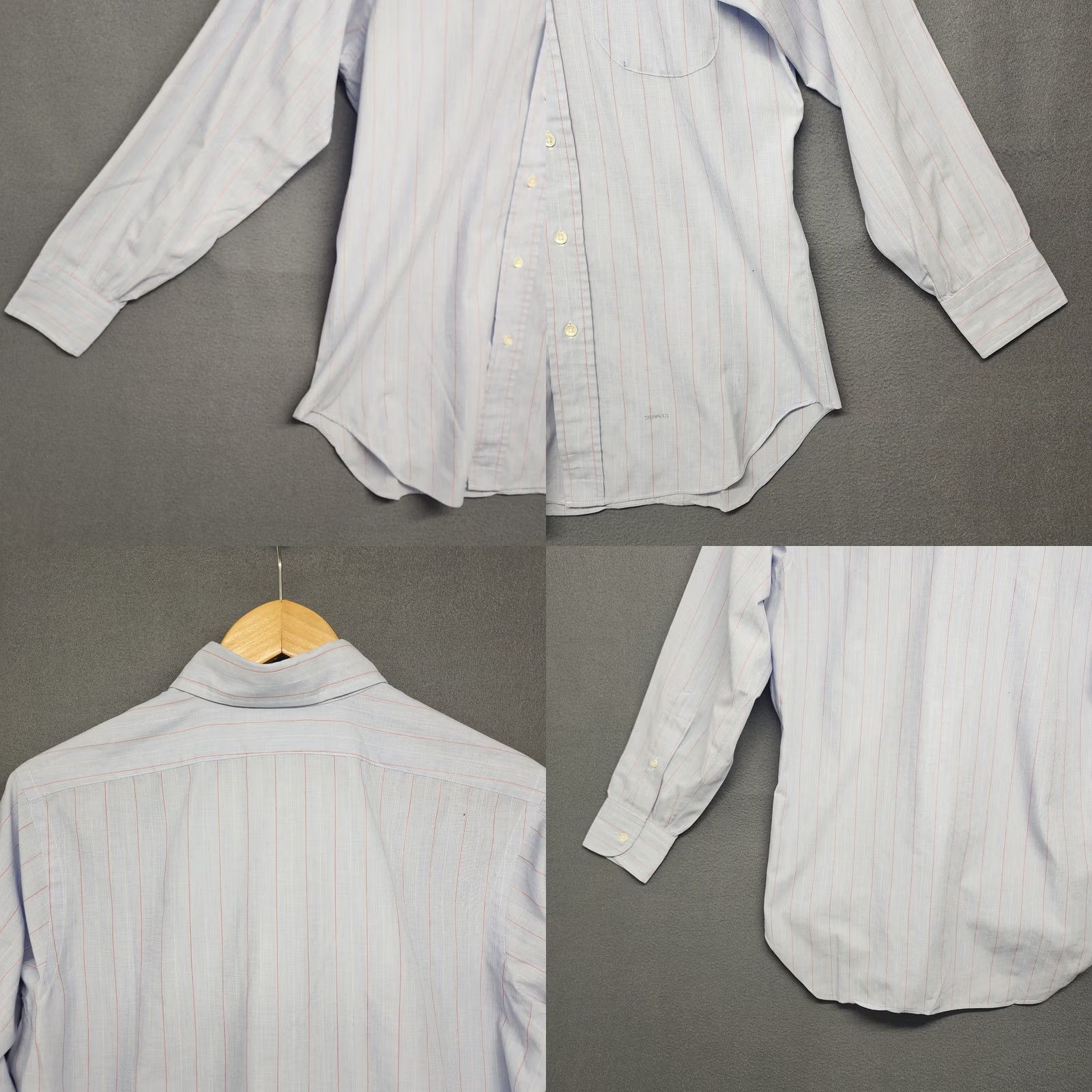 Vintage VINTAGE Richard Bennett Dress Shirt Mens Medium Blue Striped Office 80s Long Sleeve Button Down Collar USA Size US M / EU 48-50 / 2 - 9 Thumbnail