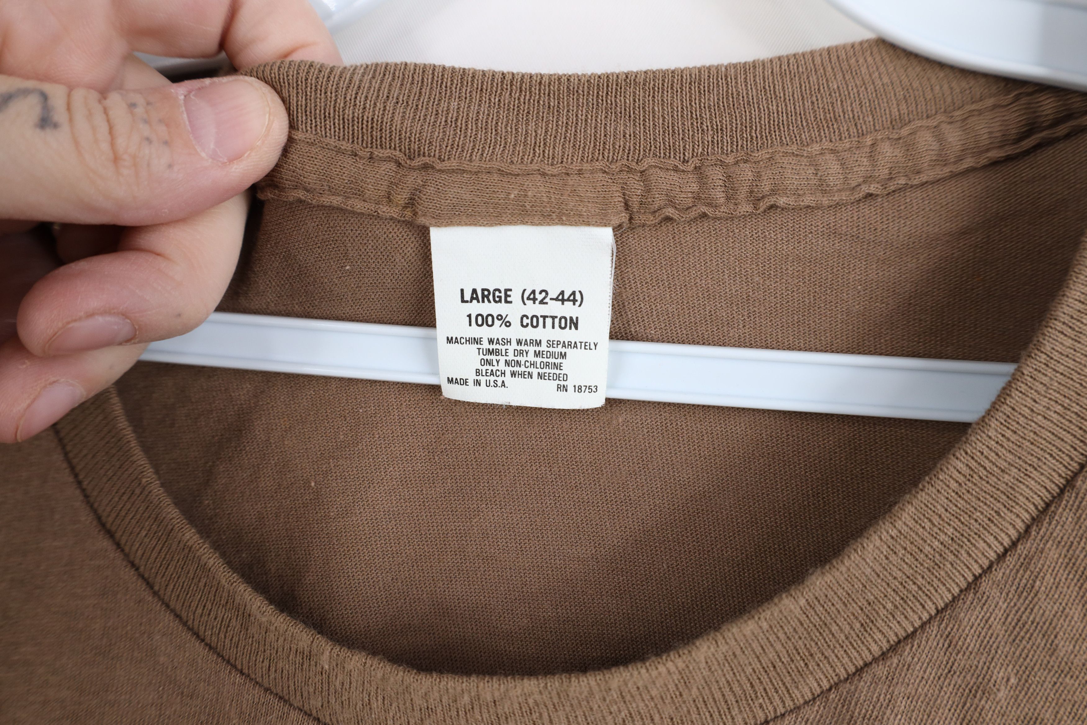 Vintage Vintage 70s Streetwear Cotton Short Sleeve T-Shirt Brown USA Size US L / EU 52-54 / 3 - 6 Thumbnail