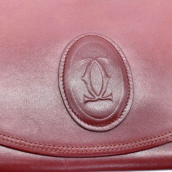 Cartier Cartier Deep Red Leather Envelope Clutch Size ONE SIZE - 4 Thumbnail