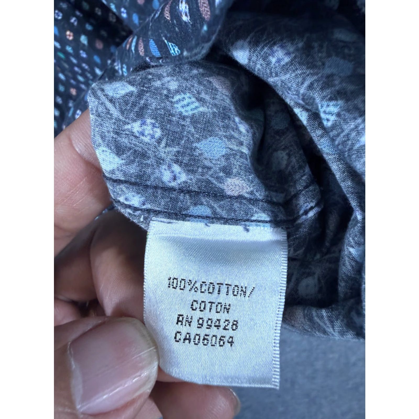 BUGATCHI Bugatchi Shirt Mens M Black All-Over Print Classic Fit Long Sleeve Button-Up Size US M / EU 48-50 / 2 - 6 Thumbnail