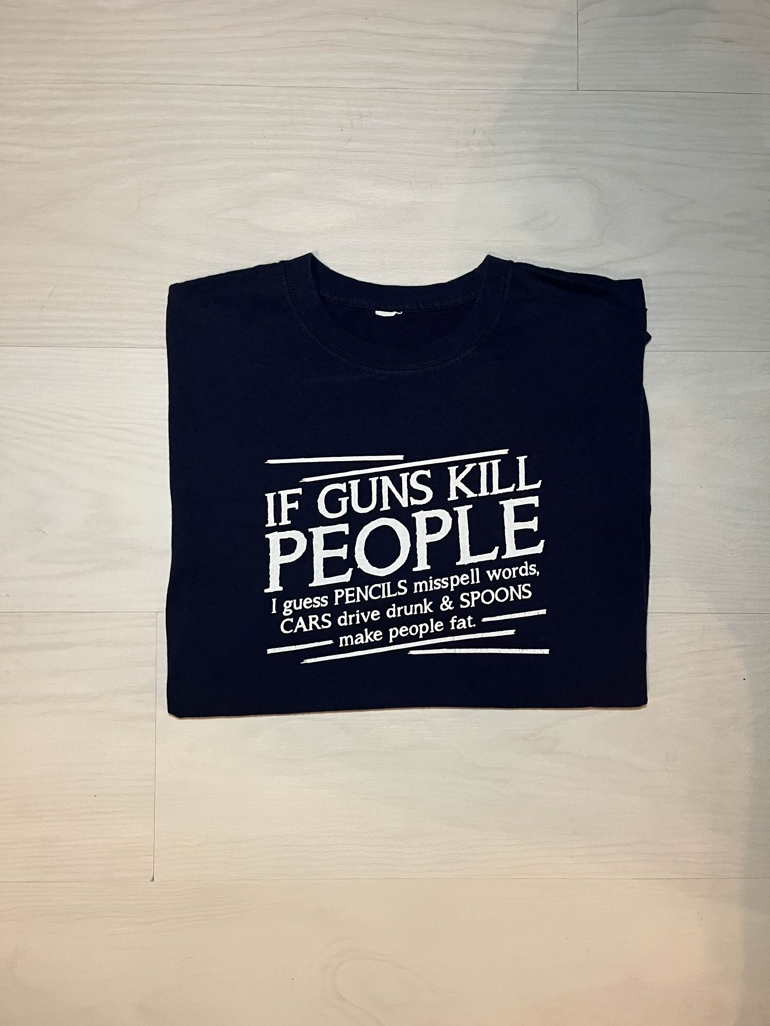 Vintage Y2K Funny If Guns Kill People Shirt Size US L / EU 52-54 / 3 - 1 Thumbnail