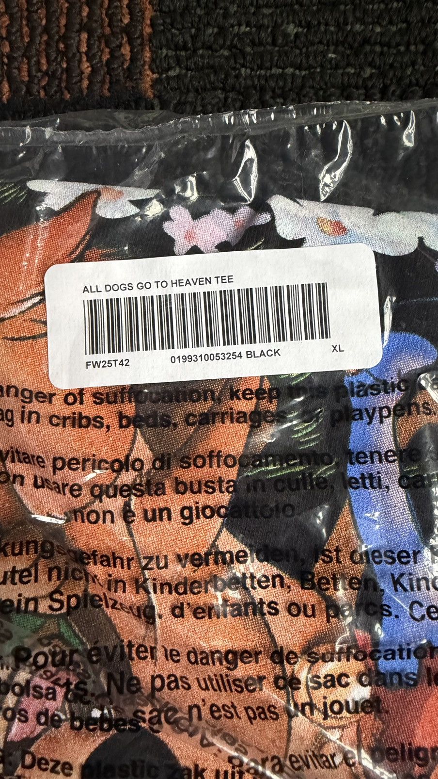 Supreme Supreme All dogs go to heaven tee (XL) (Black) Size US XL / EU 56 / 4 - 5 Thumbnail