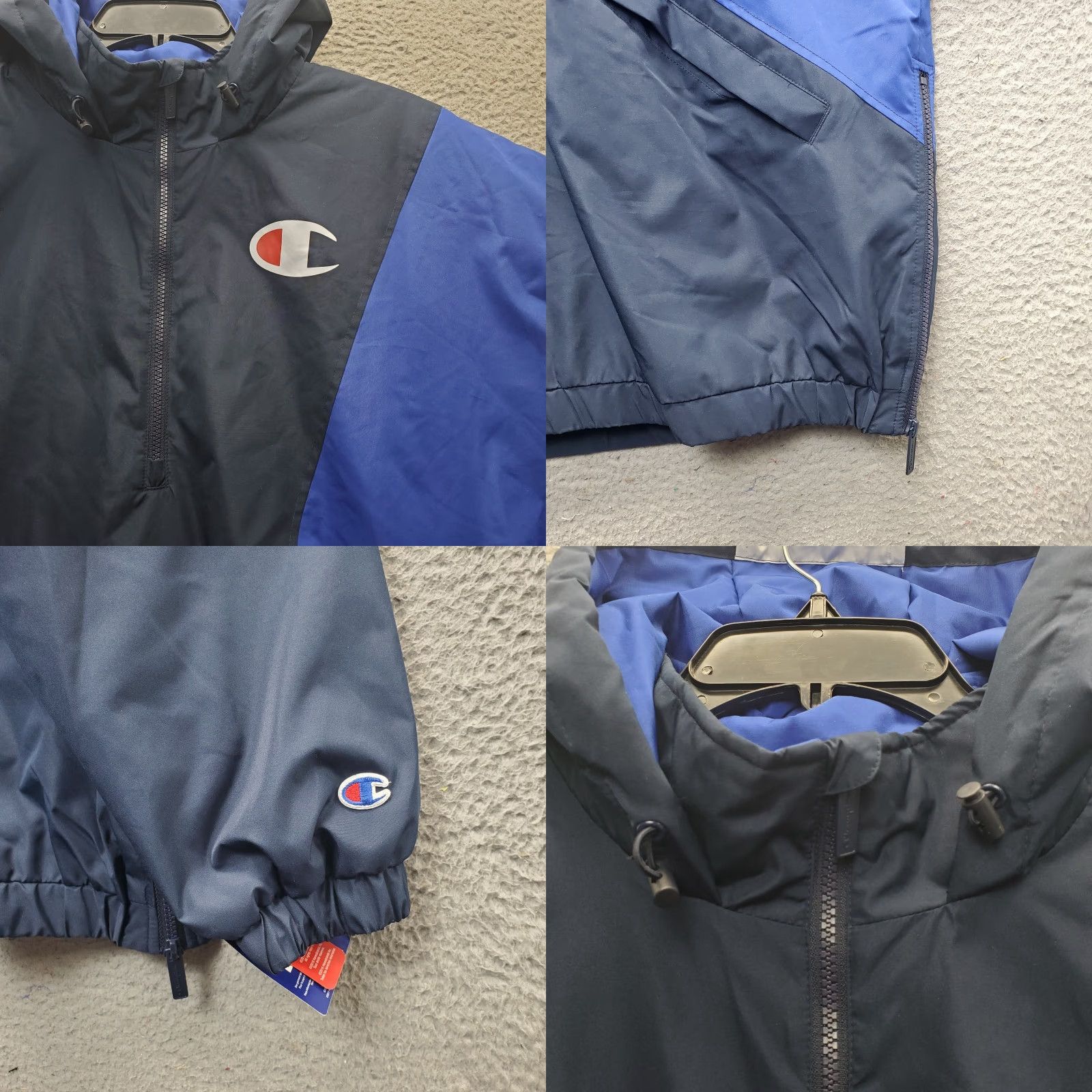 Champion Champion Windbreaker Jacket Mens 2XL Multicolor Hooded Half Zip Athletic Wear Snappy Breathable Pockets Shirt Style 90s? Size US XXL / EU 58 / 5 - 8 Thumbnail