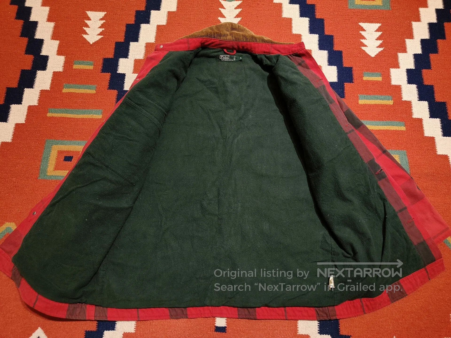 VINNY's Vintage Ralph Lauren Red Checked Jacket. Size XL / US 12-14 / IT 48-50 - 6 Thumbnail