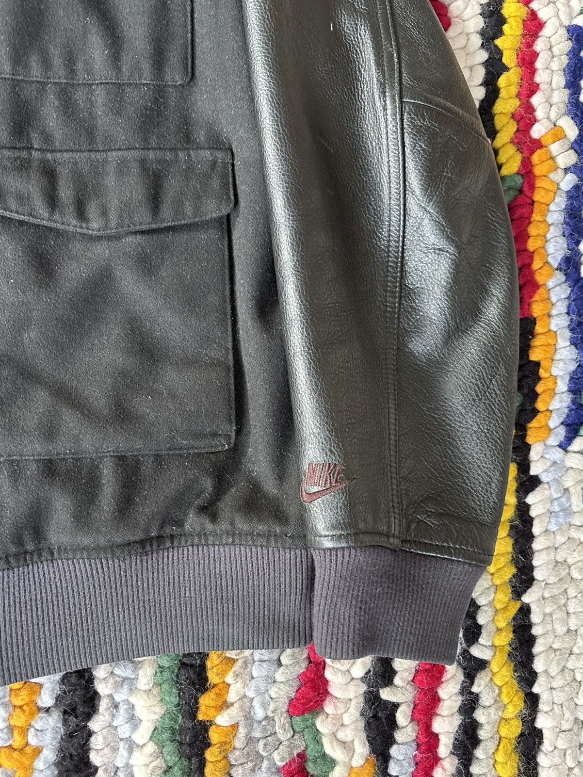 Nike Rare Nike Black Leather Jacket Size US XXL / EU 58 / 5 - 4 Thumbnail