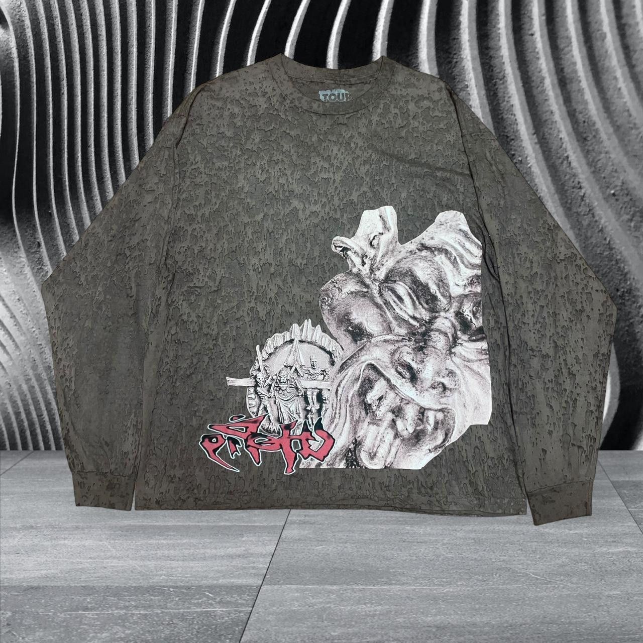 image of Travis Scott Utopia Circus Maximus Brown Long Sleeve Shirt, Men's (Size XL)