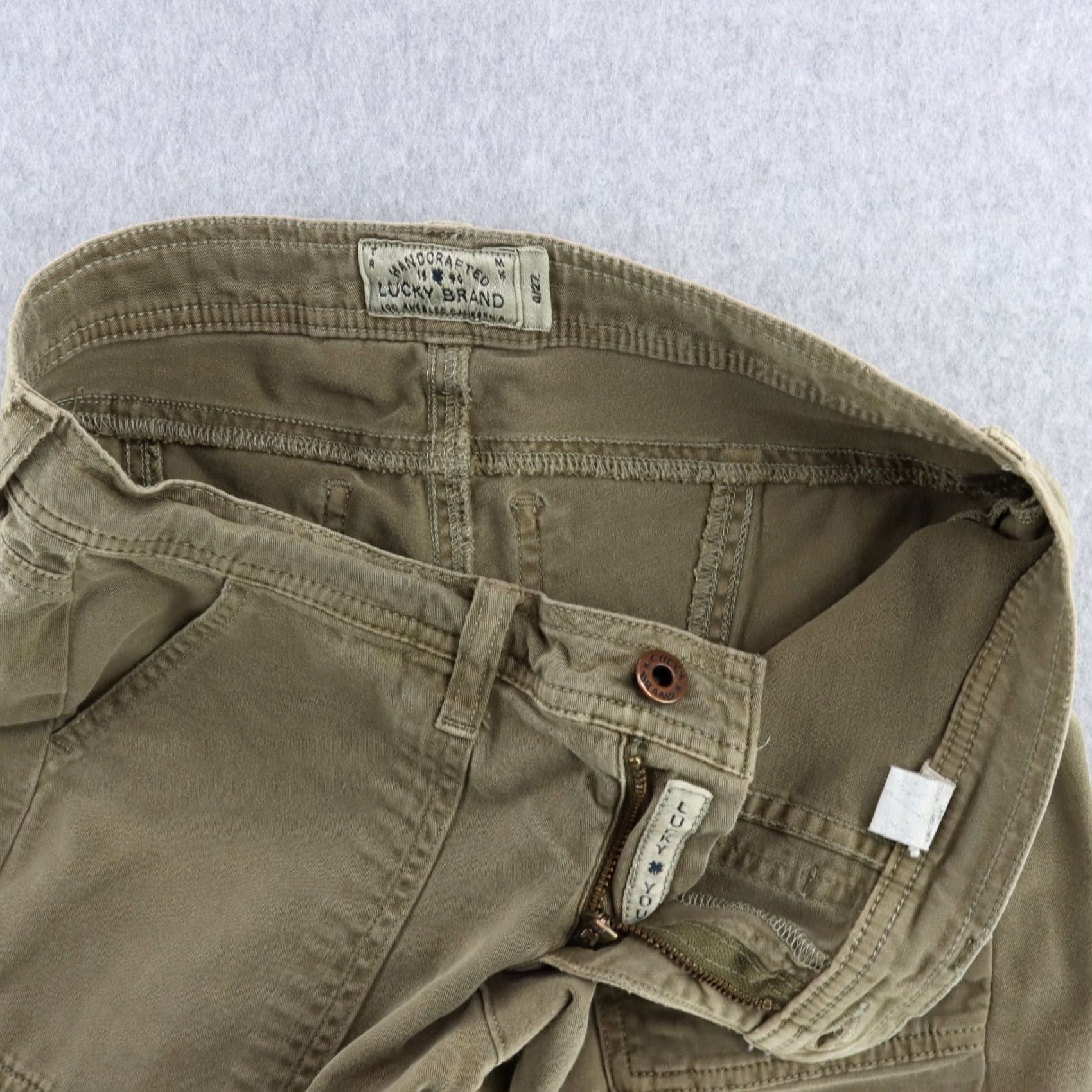 Lucky Brand Lucky Brand Women Pants Cargo Military Green Stretch Cotton Blend Size 4/27 Tapered Shoes: N/A Size 27" / US 4 / IT 40 - 7 Thumbnail