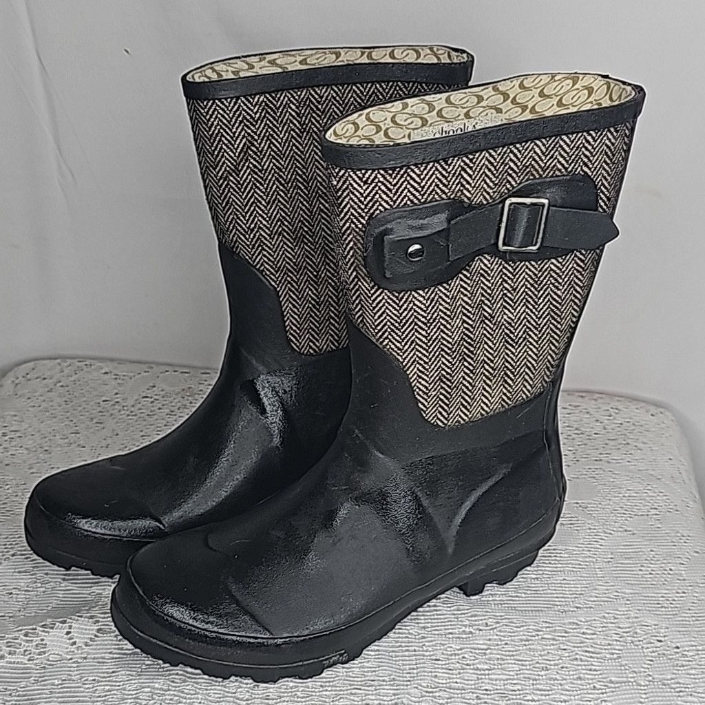 The Unbranded Brand Chooka Herringbone mid rise classic rain waterproof boots 6 Size US 6 / IT 36 - 1 Thumbnail