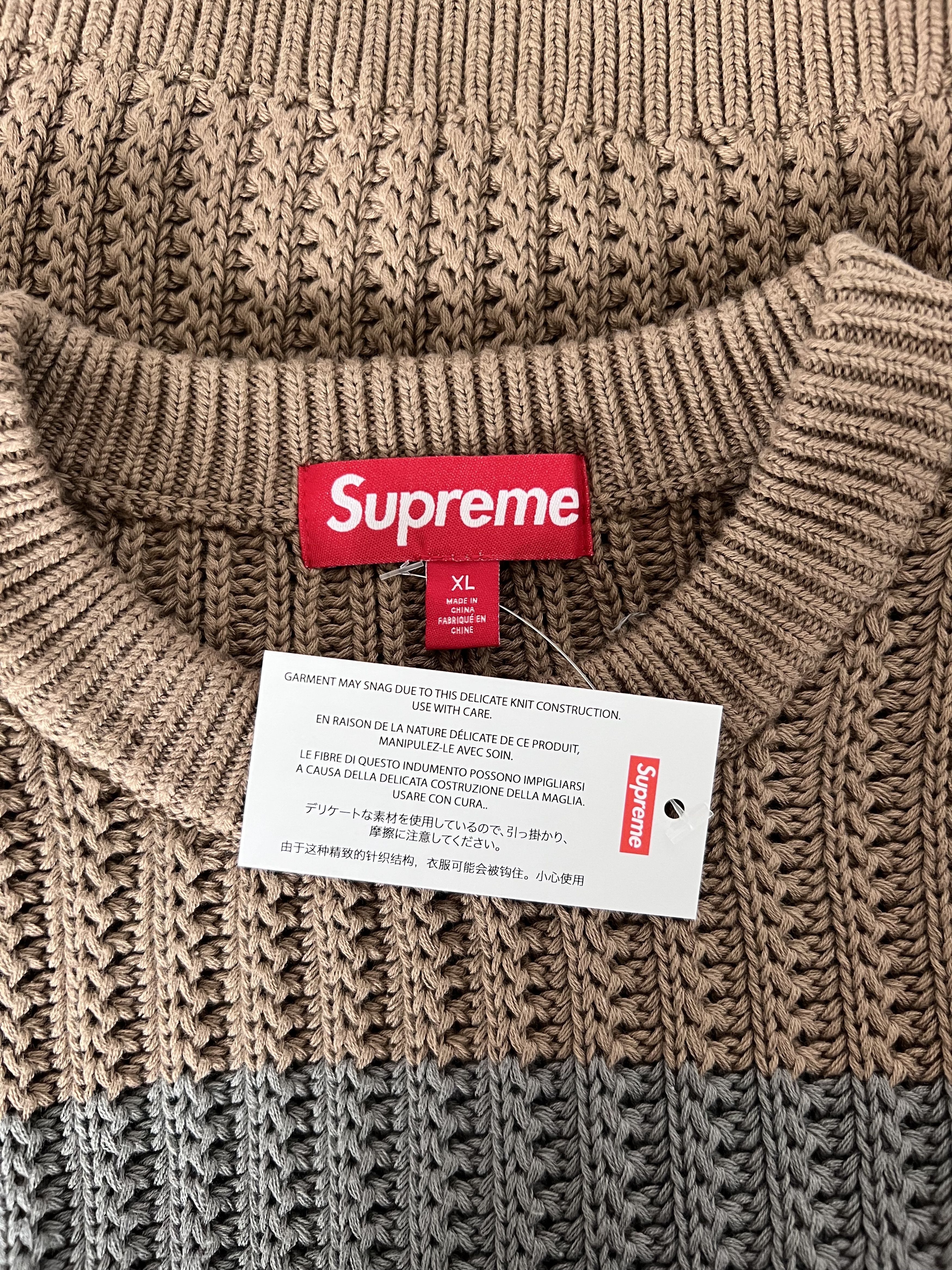 Supreme Supreme Loose Gauge Small Box Logo Sweater in Khaki Stripe Size US XL / EU 56 / 4 - 8 Thumbnail