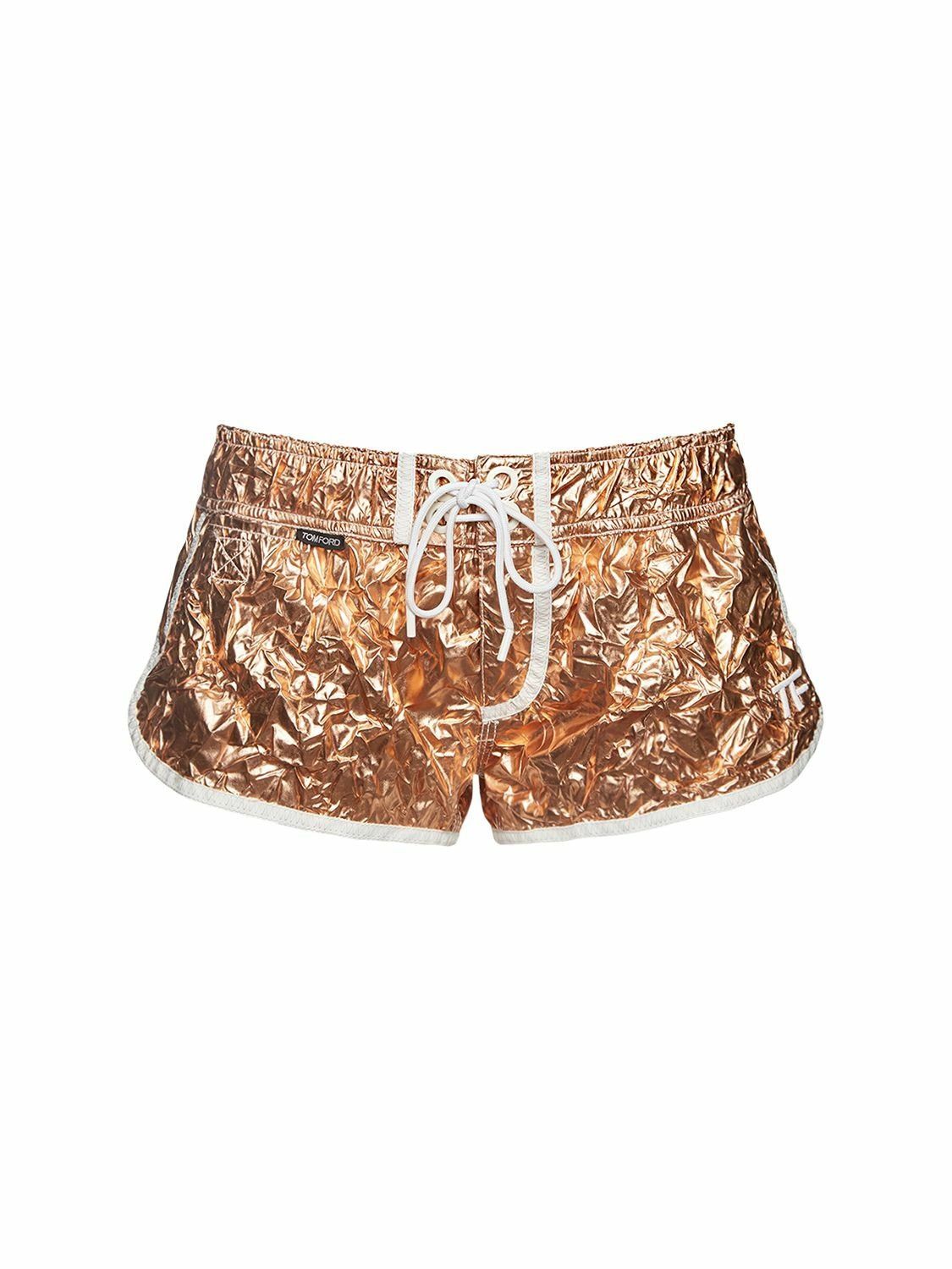 o1loc1c0624 SH0044 Running Short in Bronze/White