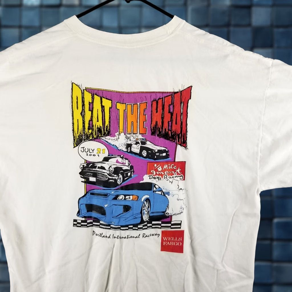 Vintage Vintage Oregon Shirt XL White - Police Drag Racing Cars 2001 Beat the Heat Mens XL T-Shirt Size US XL / EU 56 / 4 - 1 Thumbnail