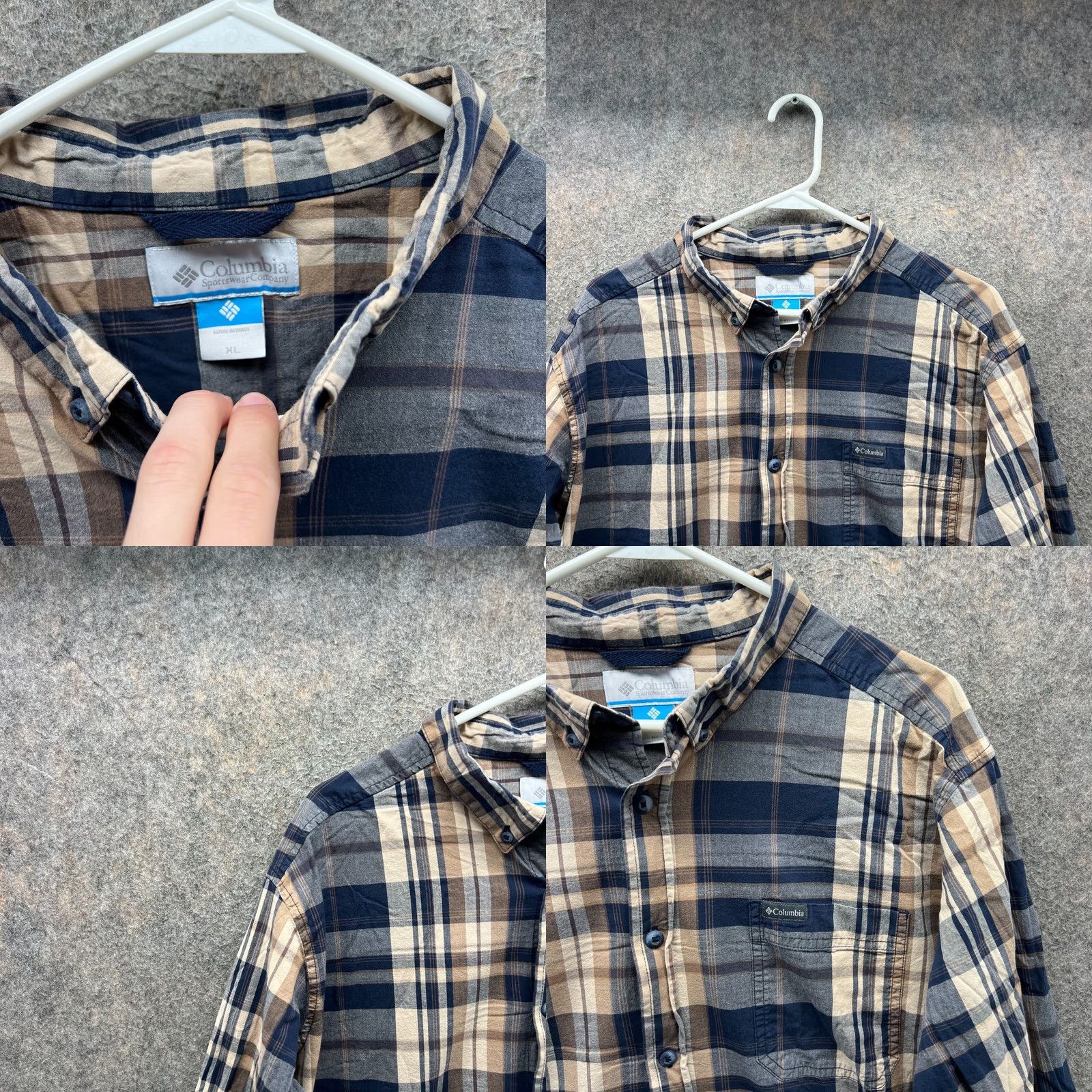 Vintage VINTAGE Columbia Shirt Mens XL Blue Yellow Button Down Tattersall Plaid Outdoors Size US XL / EU 56 / 4 - 8 Thumbnail