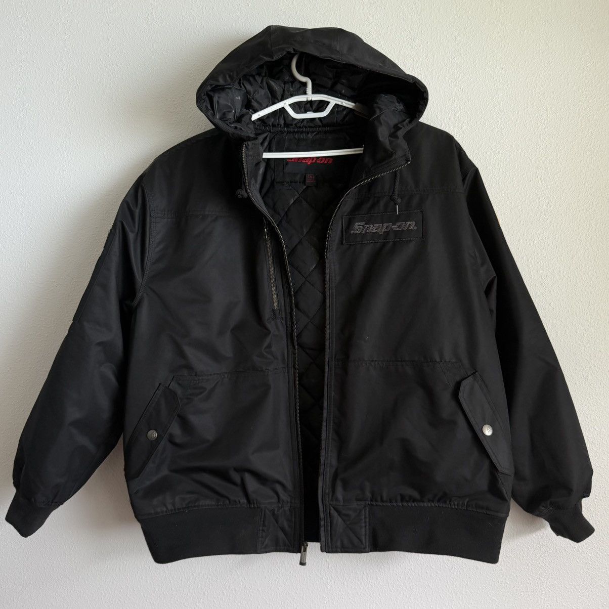 Other Snap-On Mens XL Black Hooded Jacket Quilted Lining Logo Size US XL / EU 56 / 4 - 2 Thumbnail