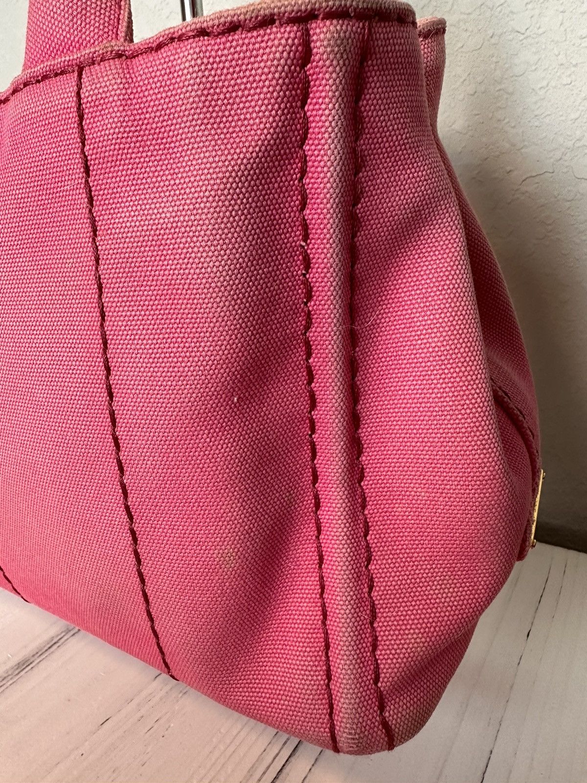 Prada Pink Prada Canapa Tote With Strap Size ONE SIZE - 15 Thumbnail
