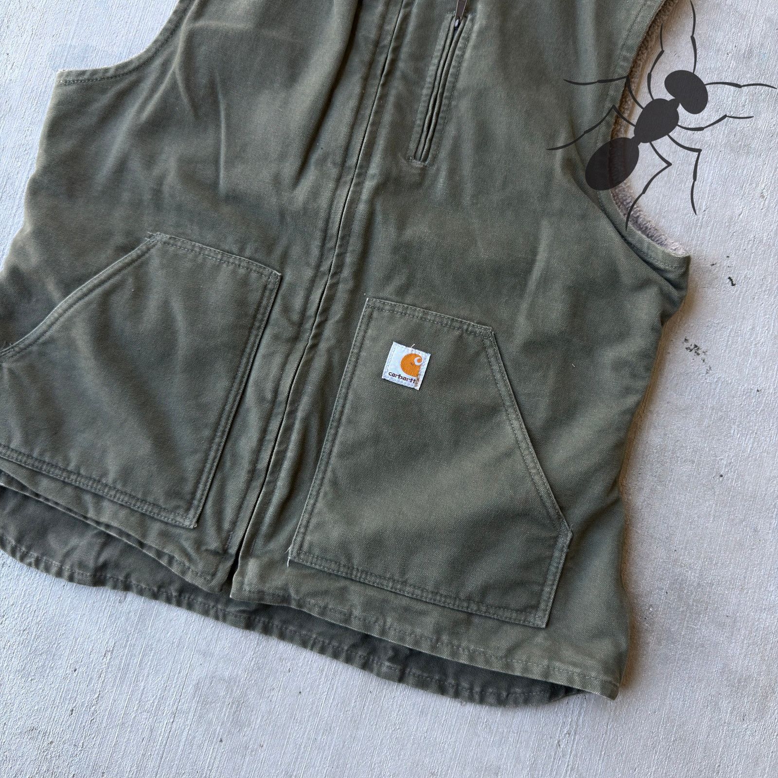Carhartt × Vintage Carhartt WOMENS WV001 LOV green Sherpa work wear vest Size US L / EU 52-54 / 3 - 2 Thumbnail