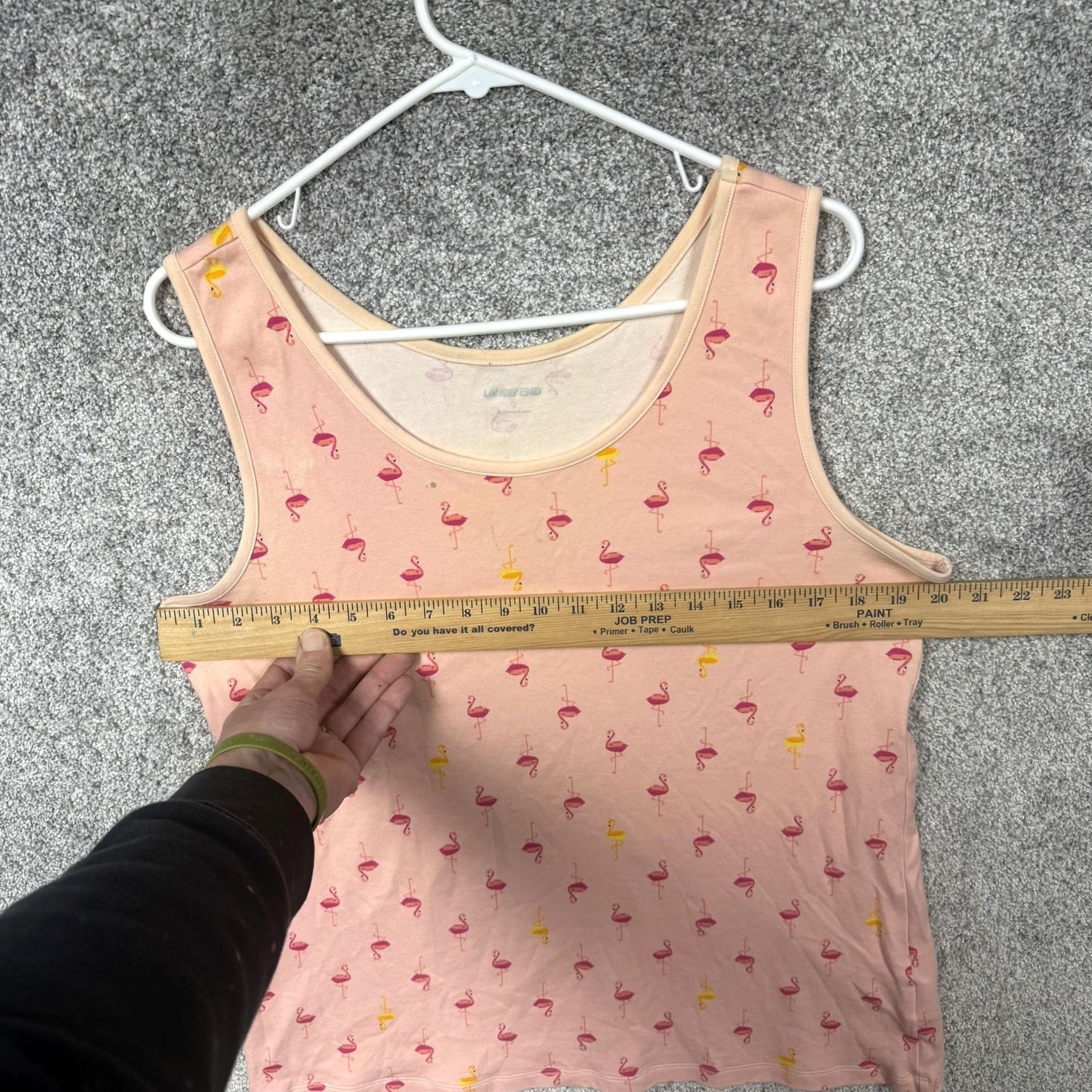 Lands' End Lands' End Tank Top XL Flamingo Print Peach Pink Yellow Beach Summer Casual Womens Sleeveless Scoop Neck Jersey Cotton Size XL / US 12-14 / IT 48-50 - 3 Thumbnail