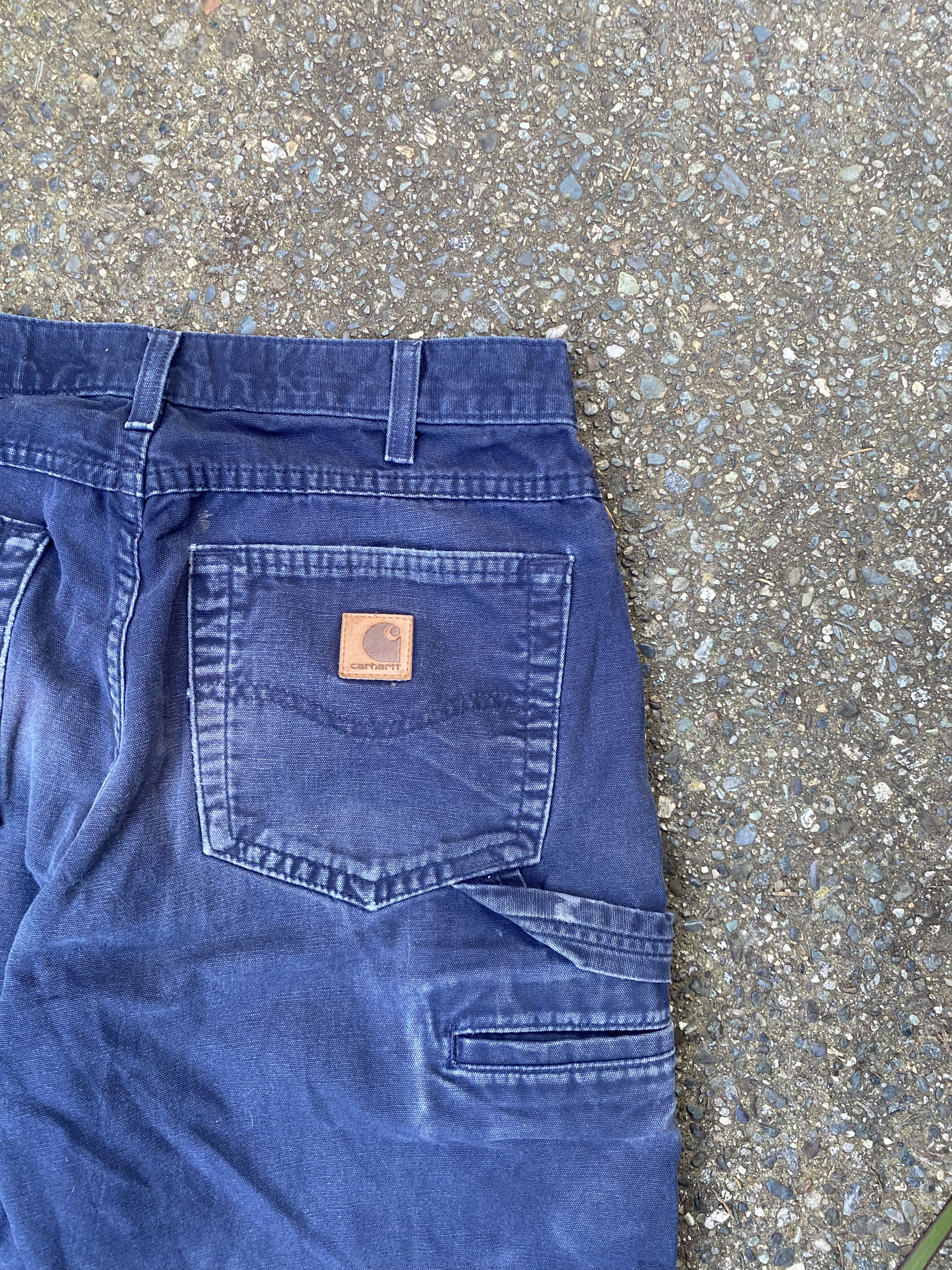 Carhartt × Vintage Vintage 90s Carhartt Single Knee Washed Navy Rare Work Pant Size US 32 / EU 48 - 5 Thumbnail