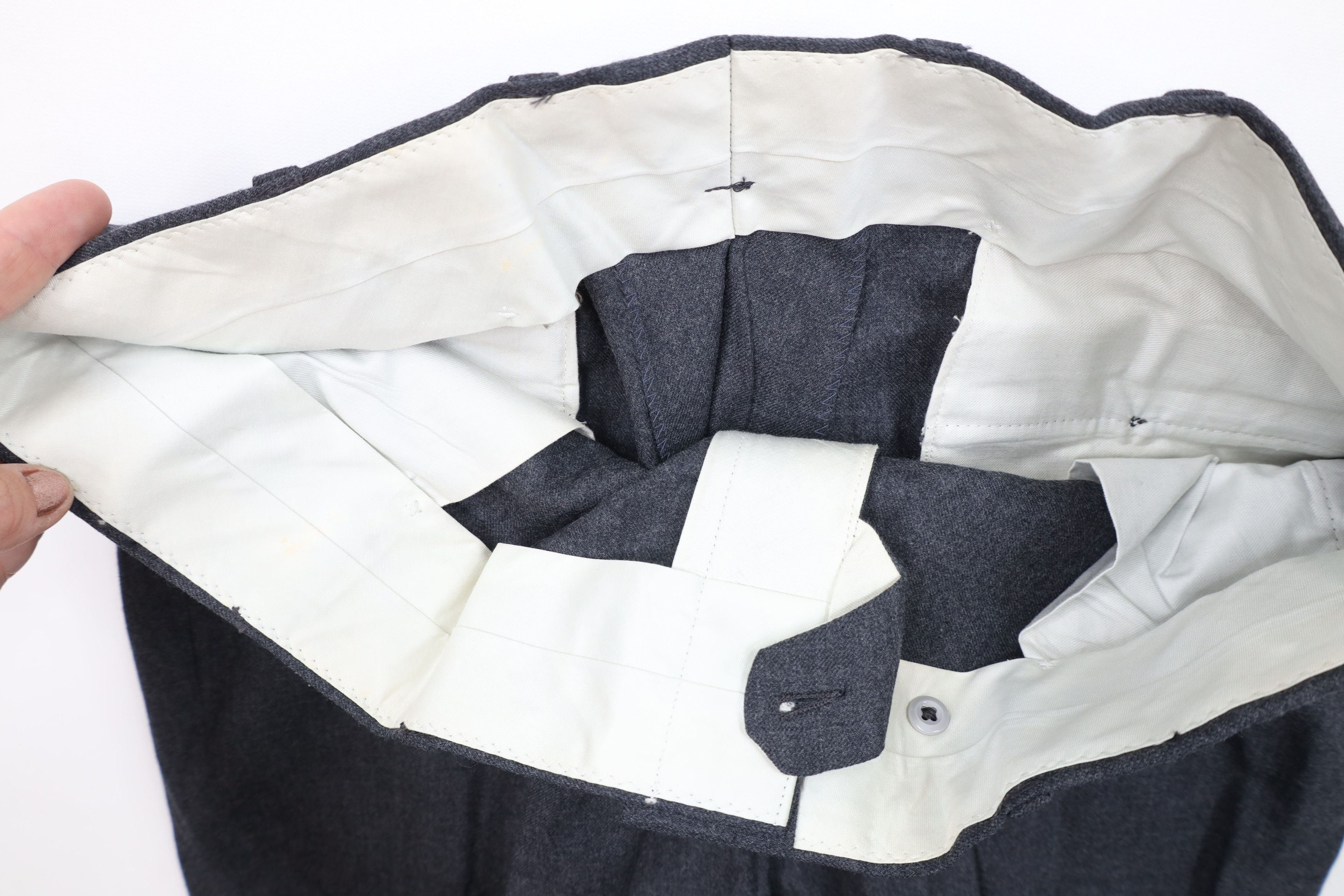 Vintage Deadstock Vintage 60s 70s Streetwear Wool Chino Pants Gray Size US 38 / EU 54 - 7 Thumbnail