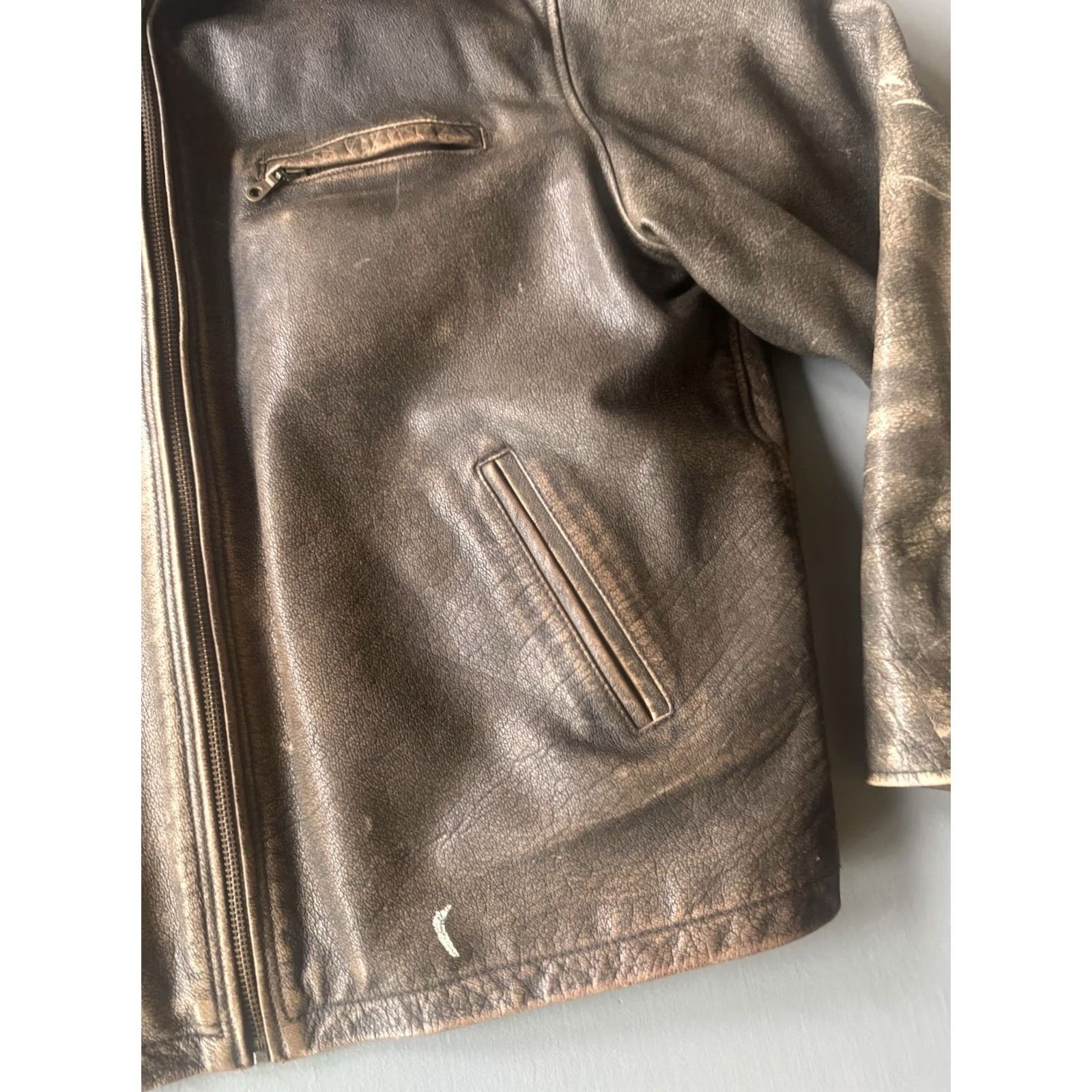 Vintage Wilsons Leather Jacket Brown Thinsulate Coat Men's Size XL Button Zip Distressed Lined Casual Classic Size US XL / EU 56 / 4 - 4 Thumbnail
