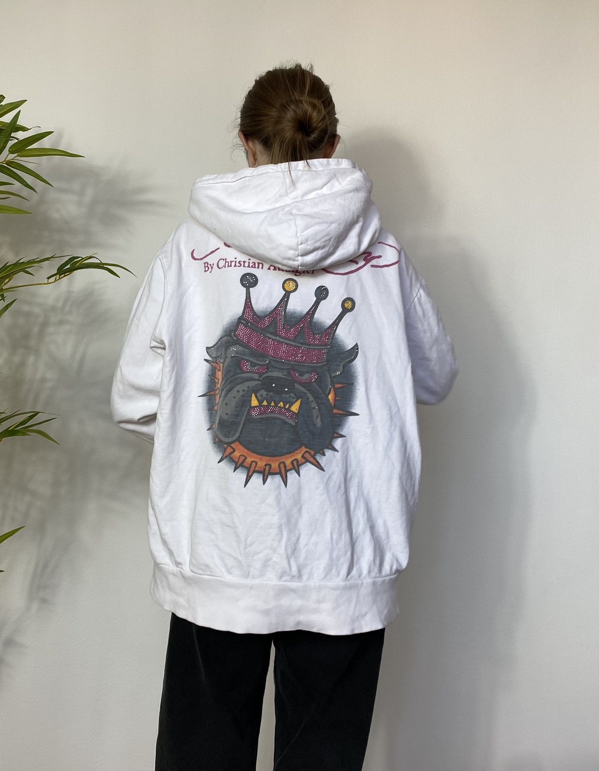 Ed Hardy VINTAGE ED HARDY PUG LOGO 2000s ZIP UP HOODIE Size L / US 10 / IT 46 - 4 Thumbnail
