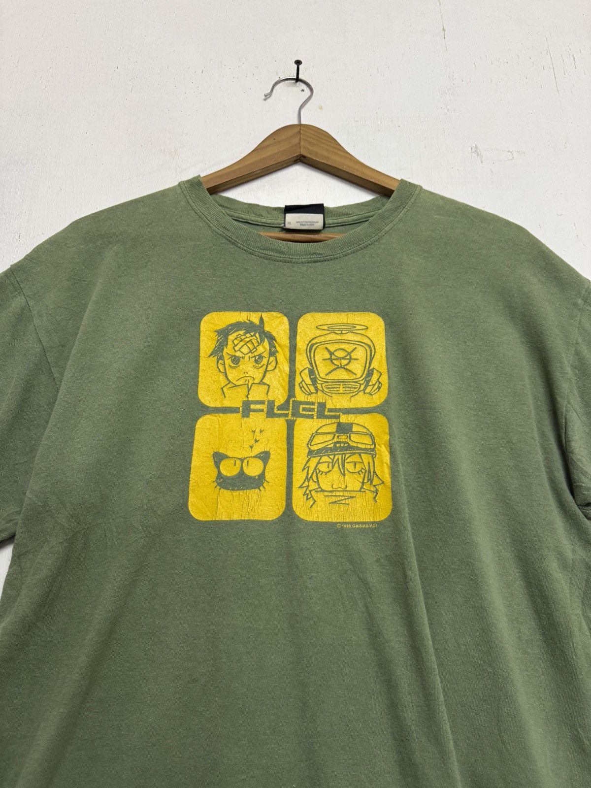 Anime × Cartoon Network × Vintage Vintage 90s 1999 FLCL Anime Gainax olive green Size US M / EU 48-50 / 2 - 2 Thumbnail