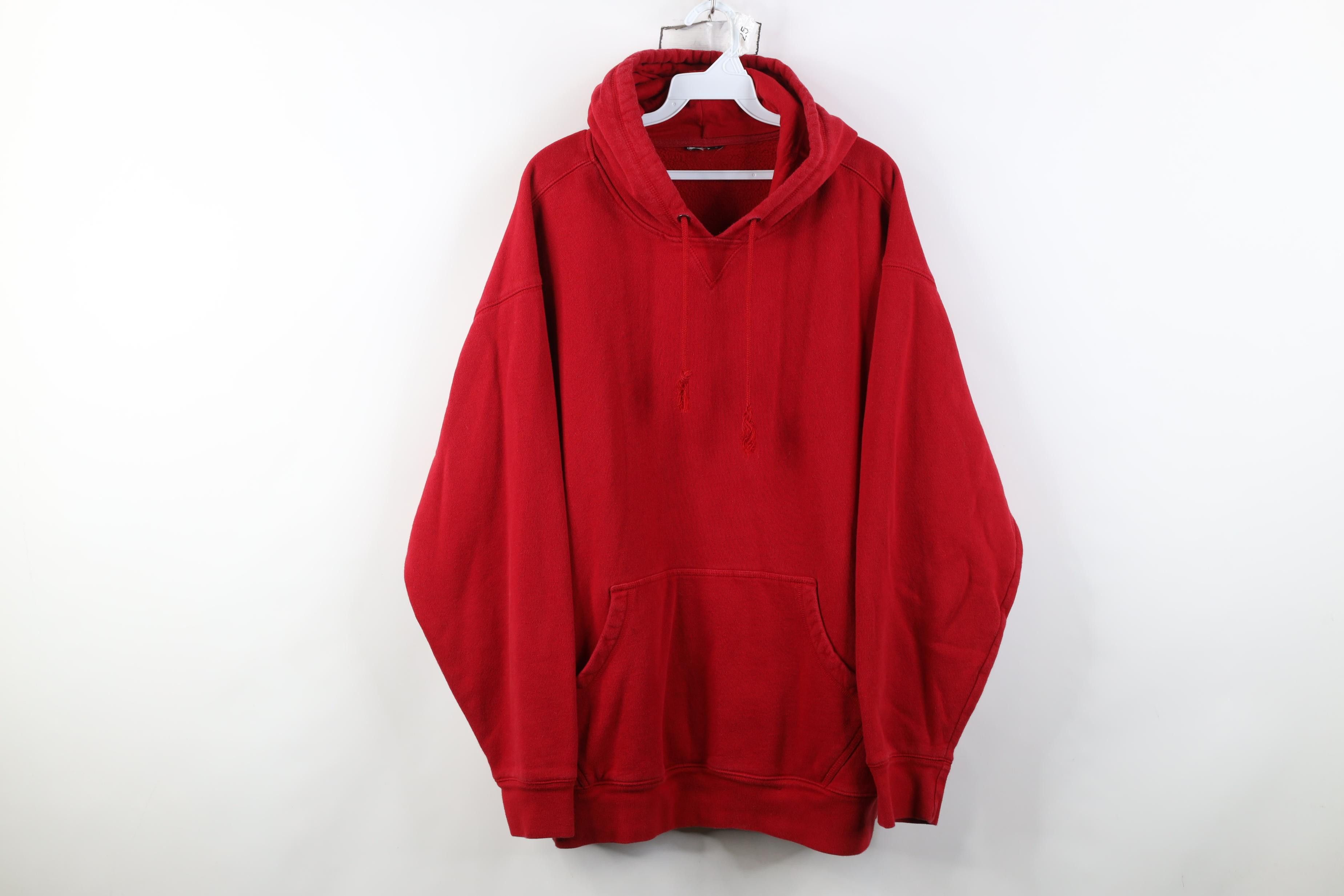 Vintage Vintage 90s Streetwear Heavyweight Hoodie Sweatshirt Red Size US XXL / EU 58 / 5 - 1 Thumbnail