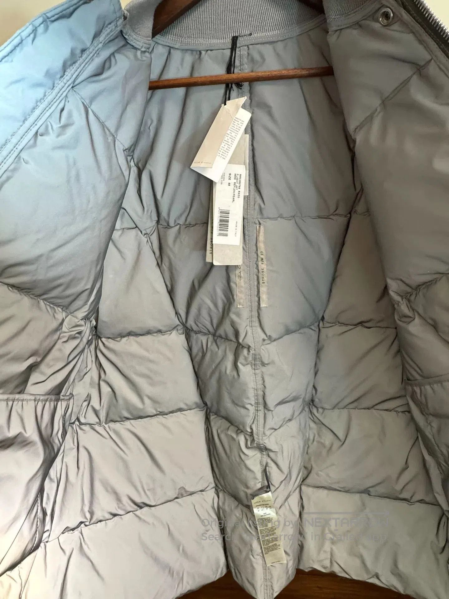 Rick Owens Rick Owens Reflective Pilot Jacket Pearl Gray. Size US M / EU 48-50 / 2 - 5 Thumbnail