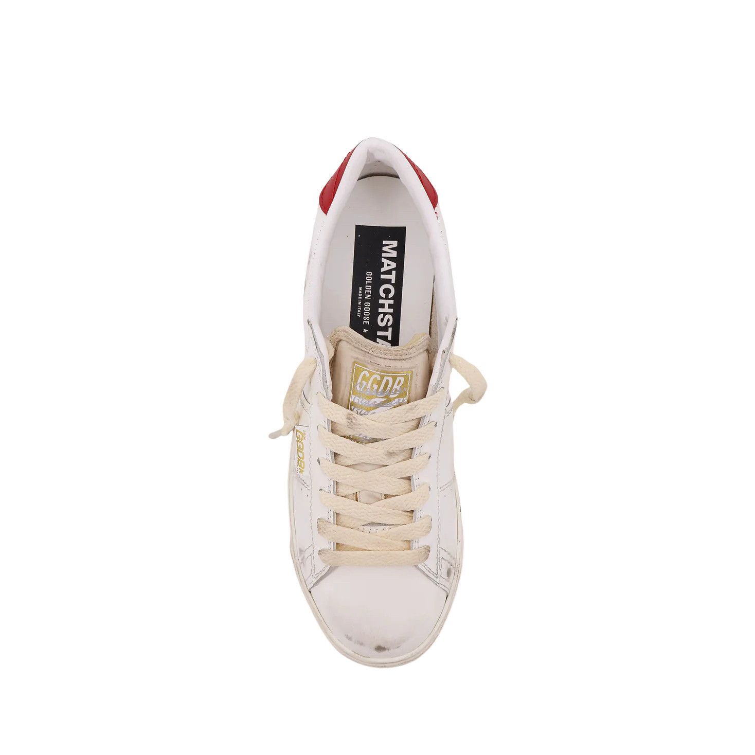 GOLDEN GOOSE Match Star Women's White/Red Leather Low Top Sn