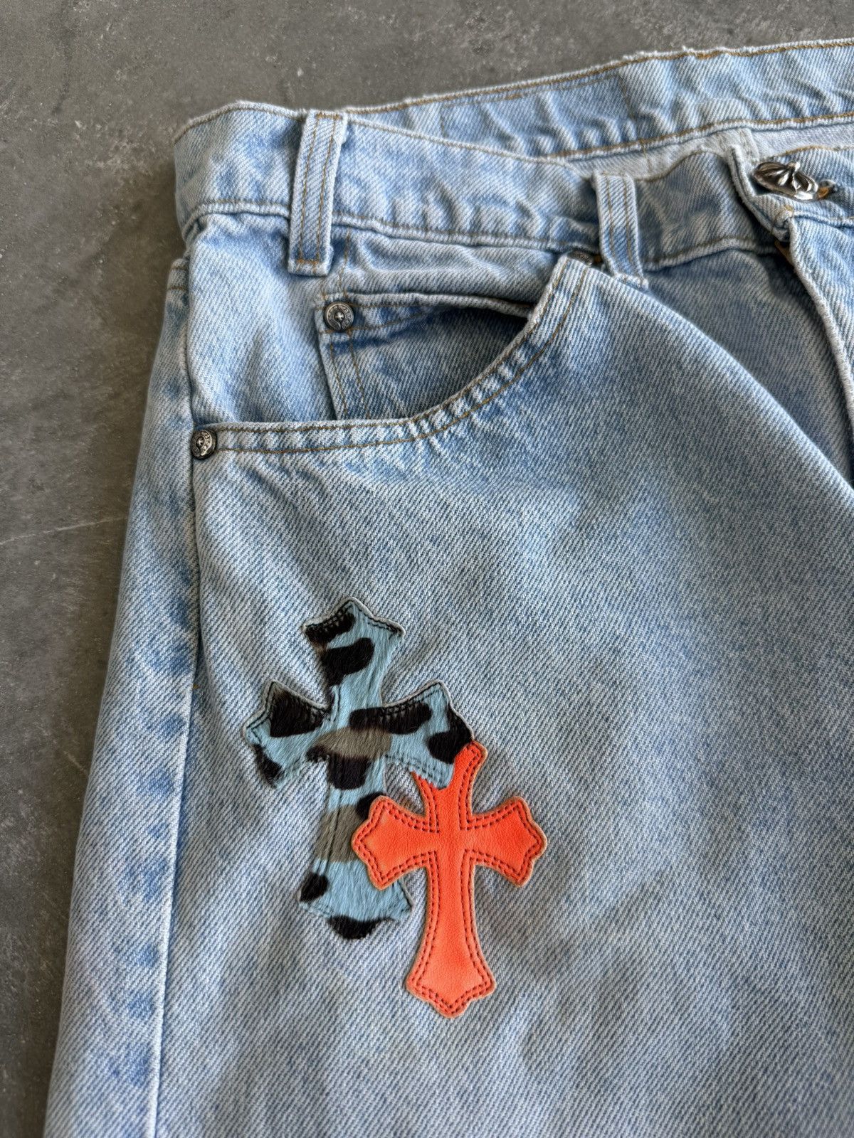 Chrome Hearts ST BARTH BLUE CHEETAH JEANS Size US 31 - 6 Thumbnail