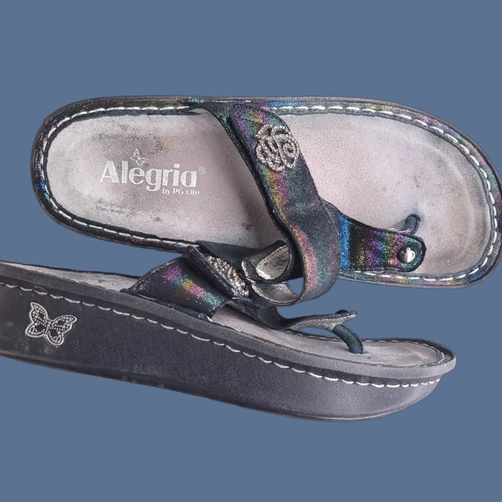Vintage Alegria Sandal Women Thong Flip Flop Carina Rainbow Leather 7.5 Casual Party/Cocktail Travel Comfort Size US 8 / IT 38 - 1 Thumbnail