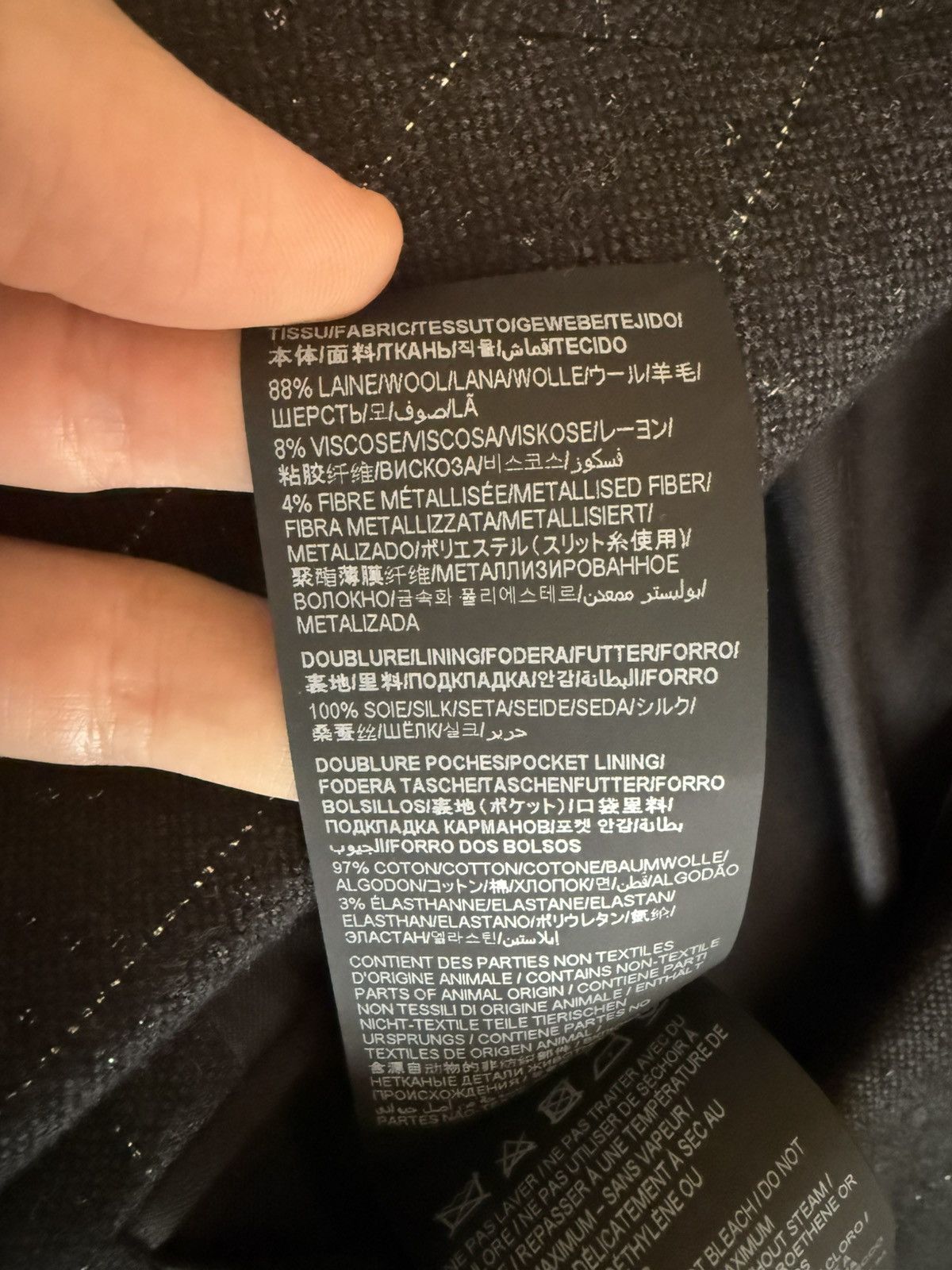 Saint Laurent Paris FW22 Saint Laurent Dark Grey Pinstriped Blazer Jacket Size 54R - 13 Thumbnail