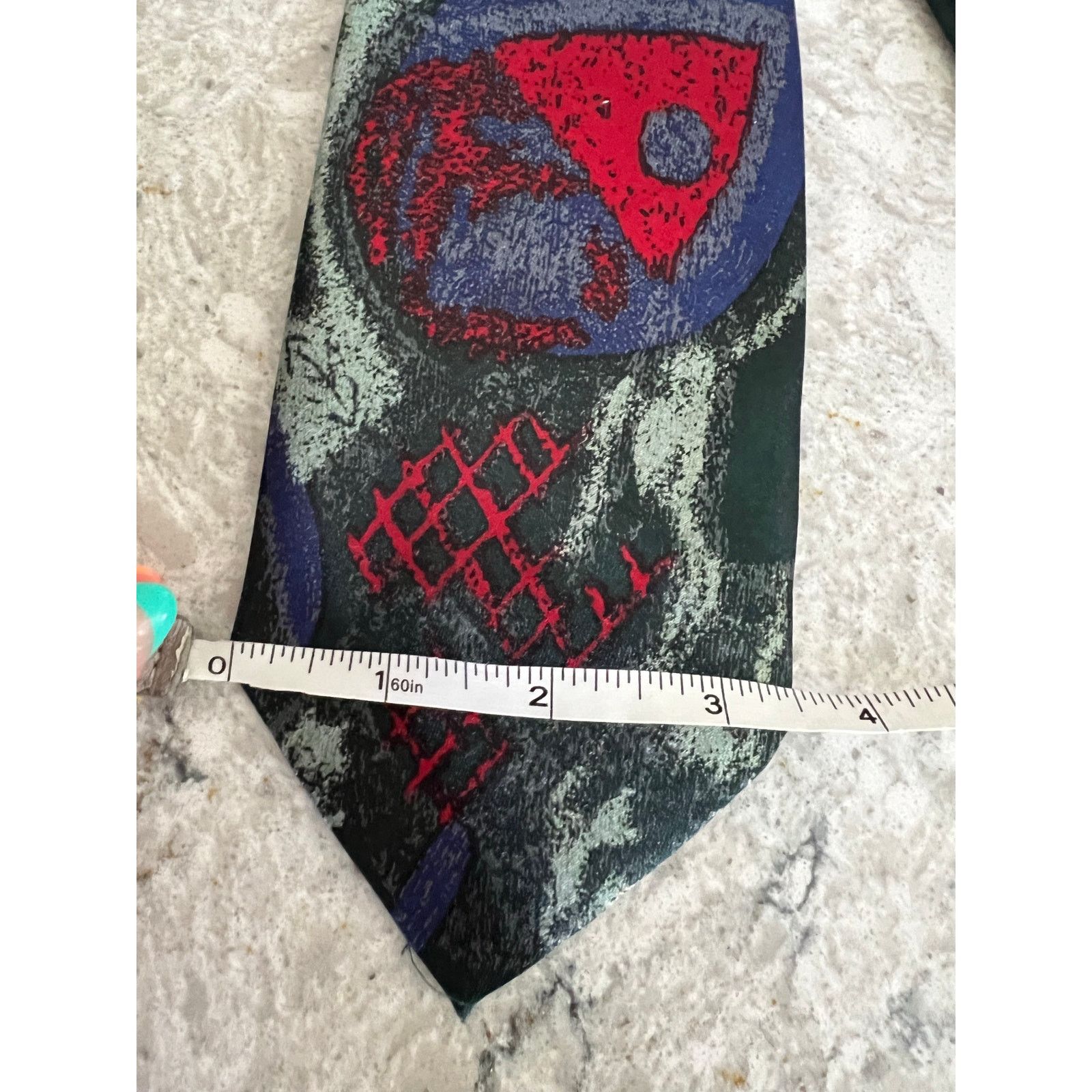 Vintage City Gold 100% Italian Silk Hand Made Neck Tie Abstract Size ONE SIZE - 5 Thumbnail