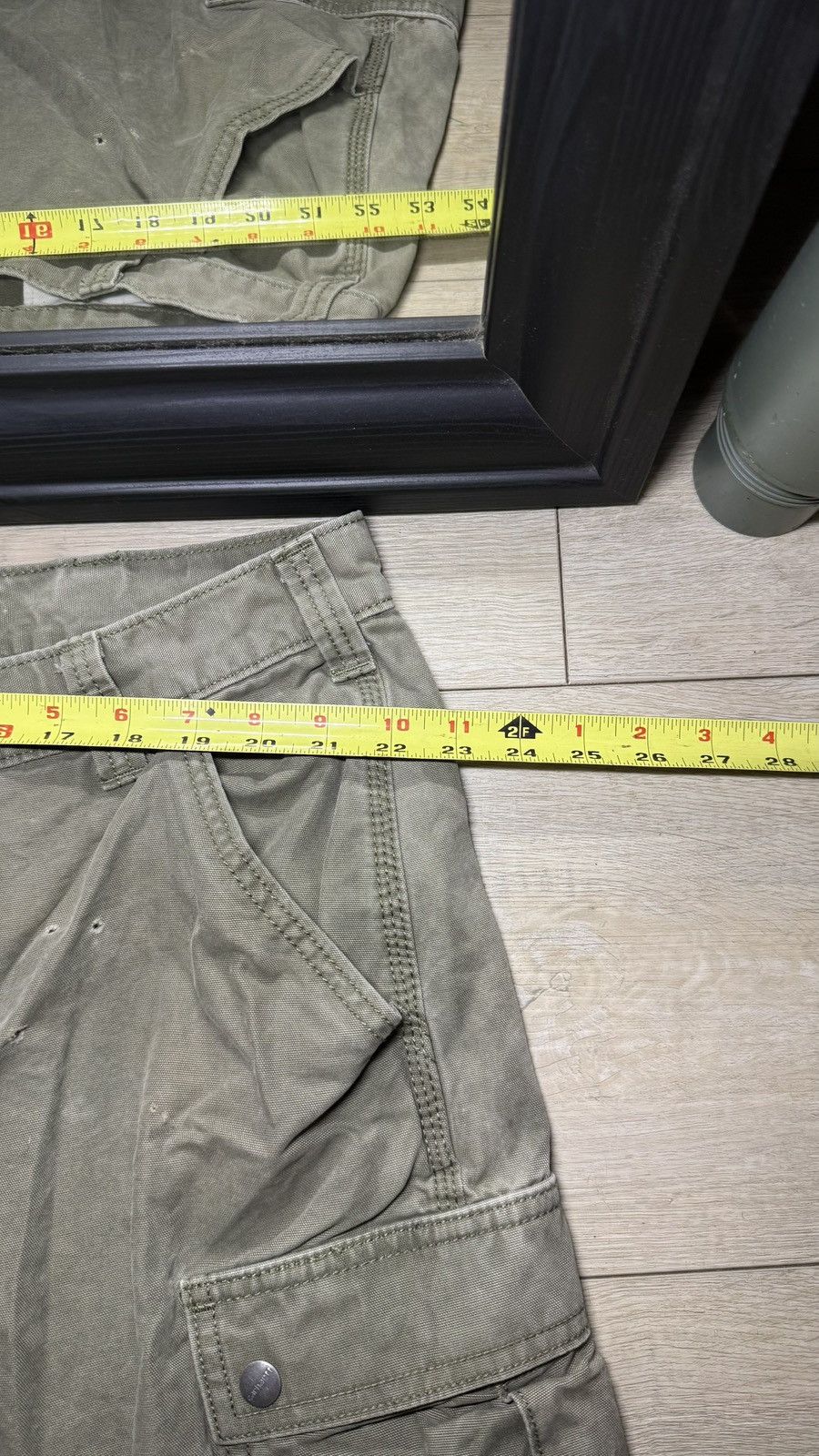 Carhartt Y2K 2000s Carhartt Olive Green Cargo Carpenter Shorts Size US 44 / EU 60 - 8 Thumbnail
