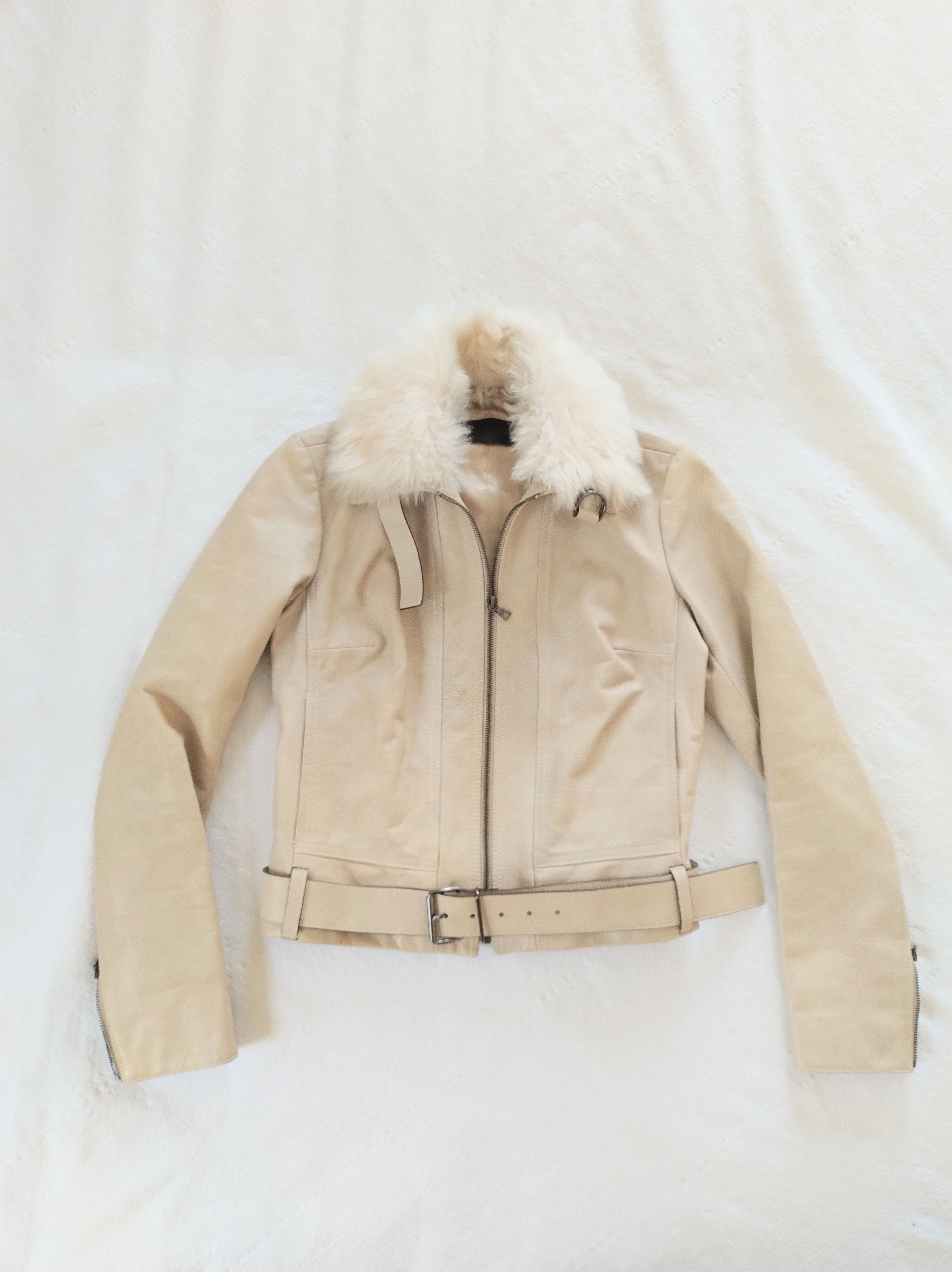 Prada Prada Biker Leather Jacket Shearling collar Belt S archive Size S / US 4 / IT 40 - 2 Thumbnail