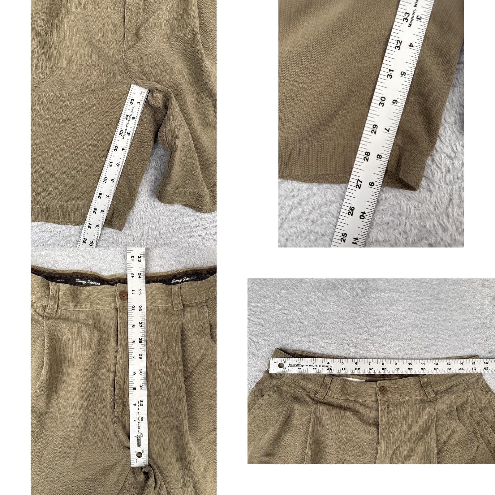 Tommy Bahama VINTAGE Tommy Bahama Chino Shorts Mens 34 Khaki Silk 100% Relaxed Pleated Herringbone Golf/Beach Casual Mens Regular 34 Khaki Silk Chino Shorts Mens Size US 34 / EU 50 - 8 Thumbnail