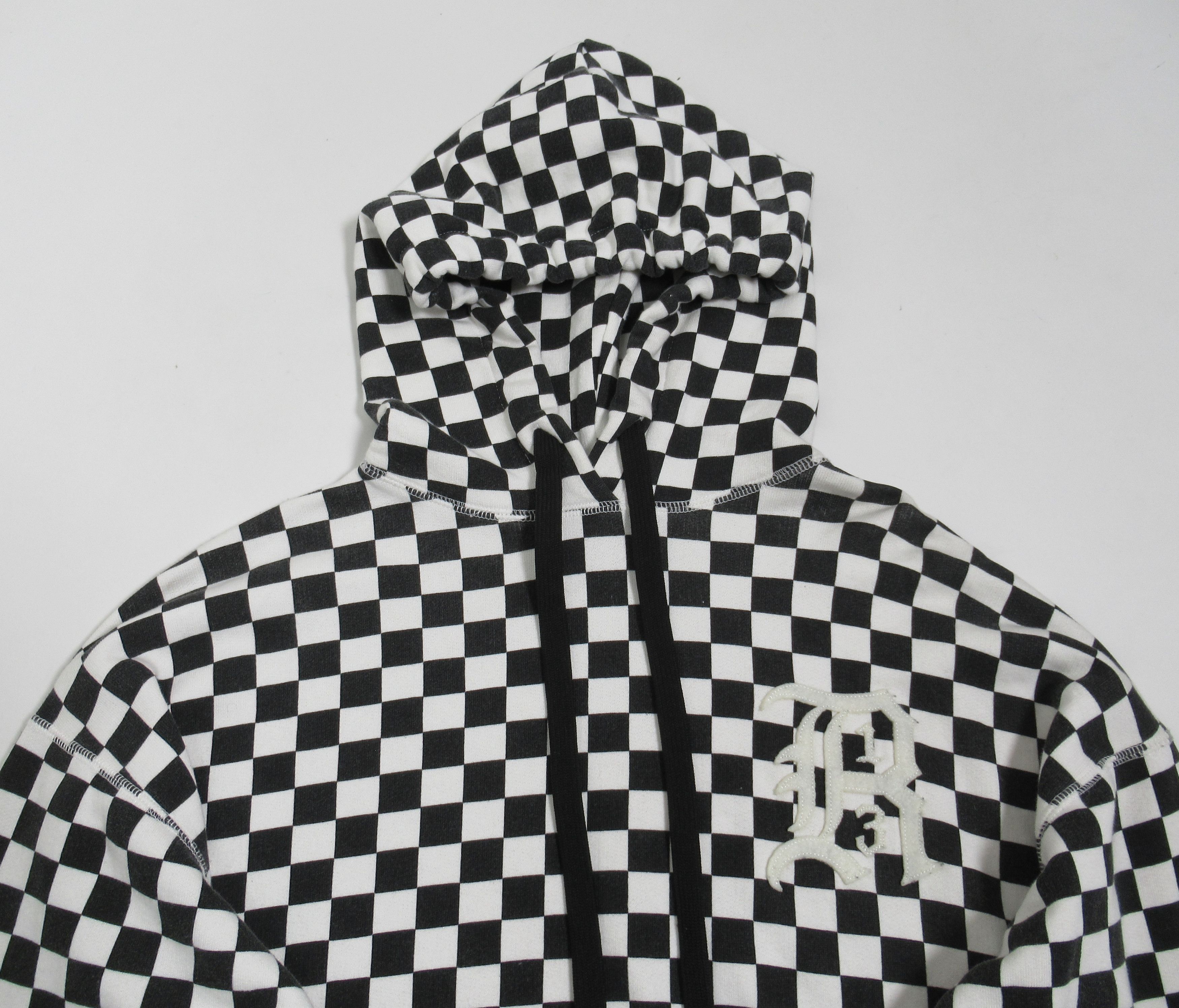 R13 R13 Women's Oversized Hoodie Sweatshirts Checker Black White Size XXS / US 00 / IT 34 - 2 Thumbnail