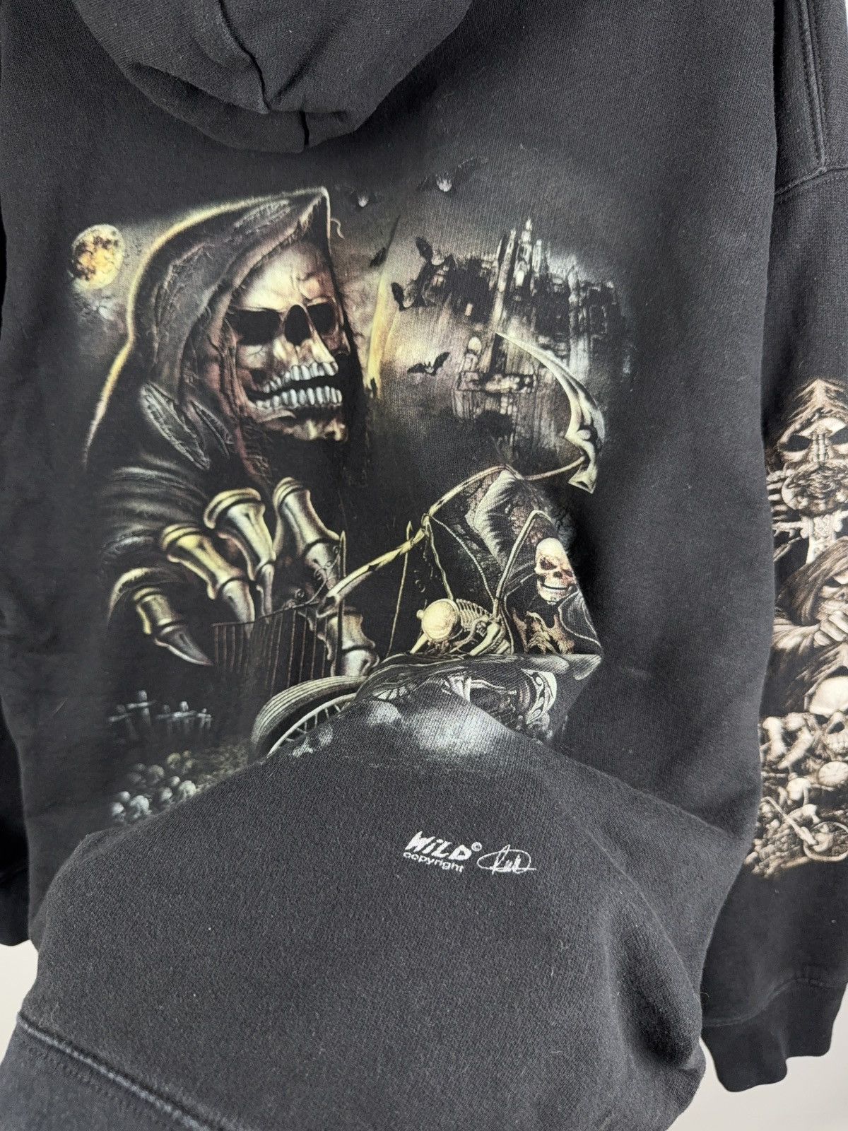 Harley Davidson Vintage 90s Faded Biker Death on Harley Logo Moto Hoodie Size US L / EU 52-54 / 3 - 10 Thumbnail