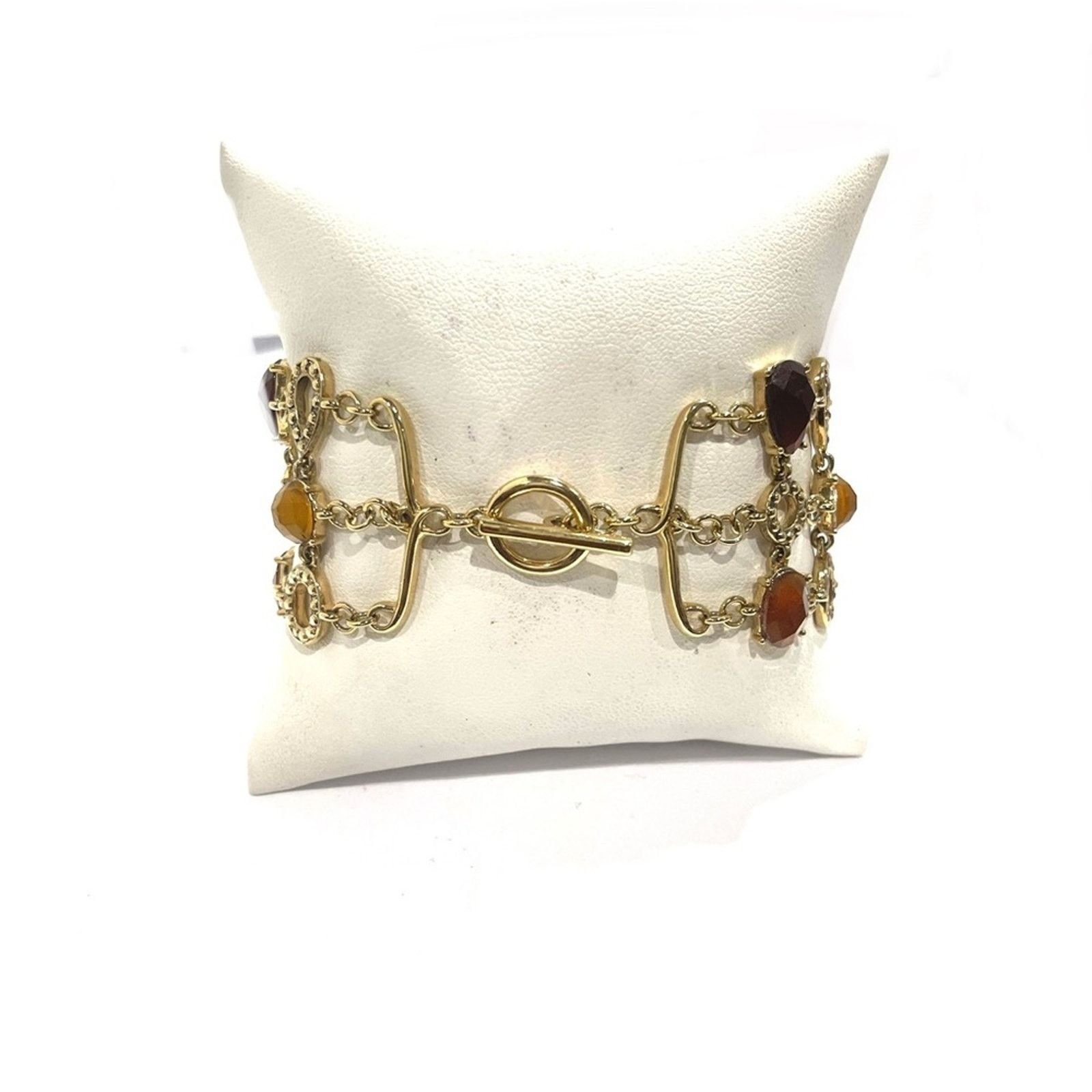 Liz Claiborne LIZ CLAIBORNE Vintage Amber Multi Strand Toggle Bracelet Size ONE SIZE - 6 Thumbnail