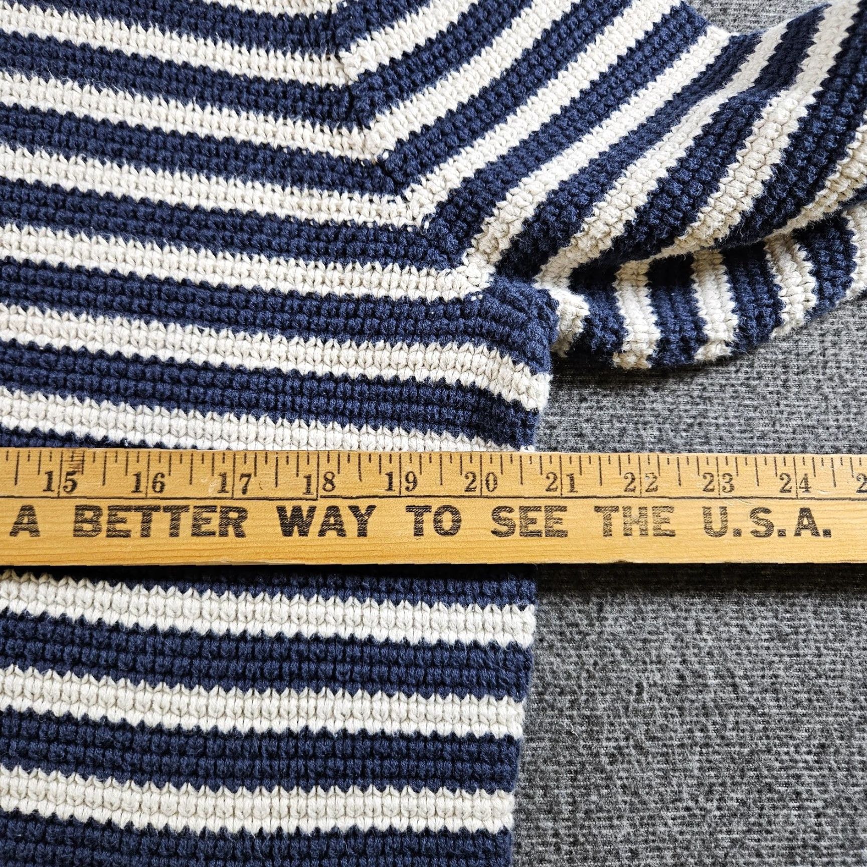 J.Crew J.Crew Sweater Mens XL Blue White Stripe Cotton Chunky Knit 1/4 Zip Mock Neck Size US XL / EU 56 / 4 - 6 Thumbnail