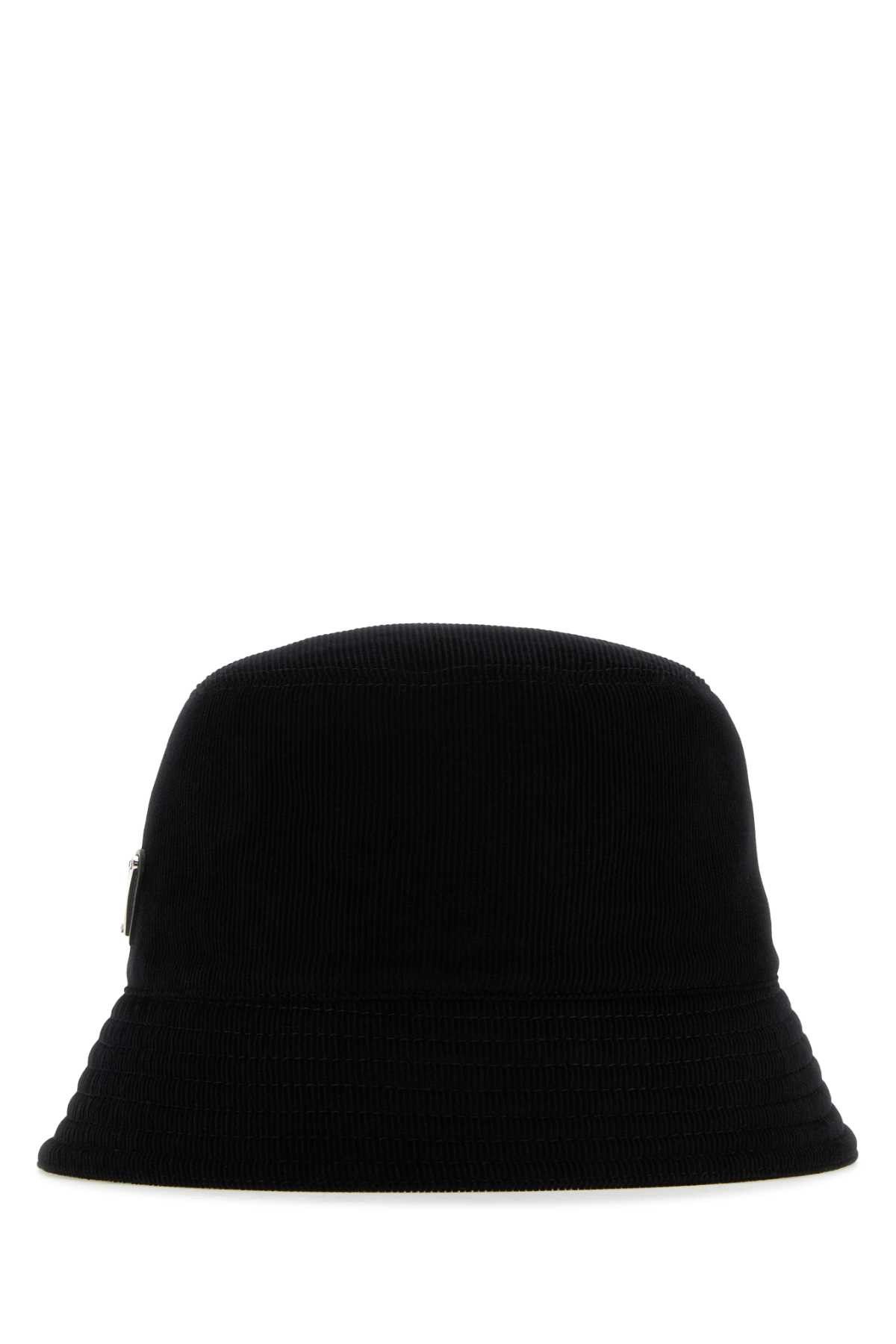 Prada Black Corduroy Bucket Hat Grailed