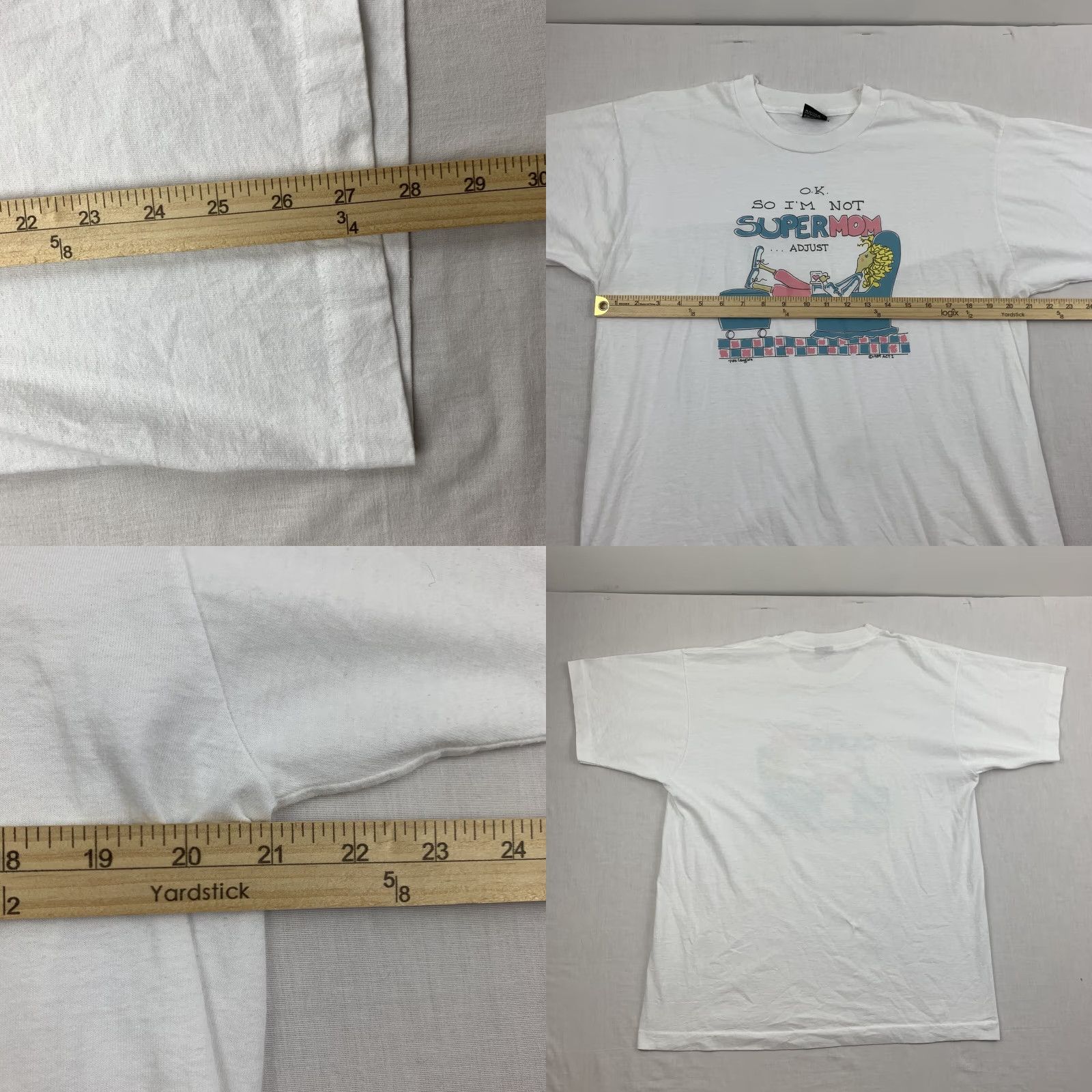 Vintage VINTAGE Mom Shirt Adult XL White I’m Not Super Mom 1980s Graphic Goofy Screen Stars Tee Mens XL 80s Funny Size US XL / EU 56 / 4 - 8 Thumbnail