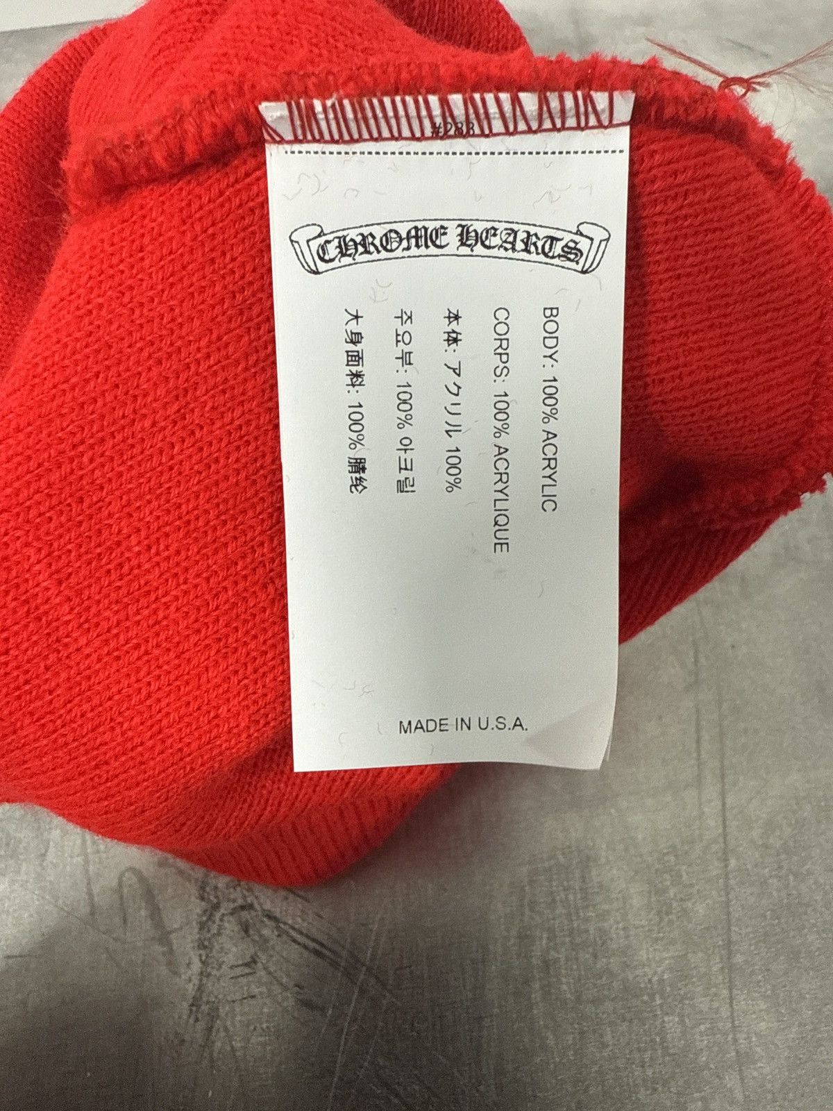 Chrome Hearts CHROME HEARTS EMBROIDERY BEANIE RED WHITE Size ONE SIZE - 8 Thumbnail