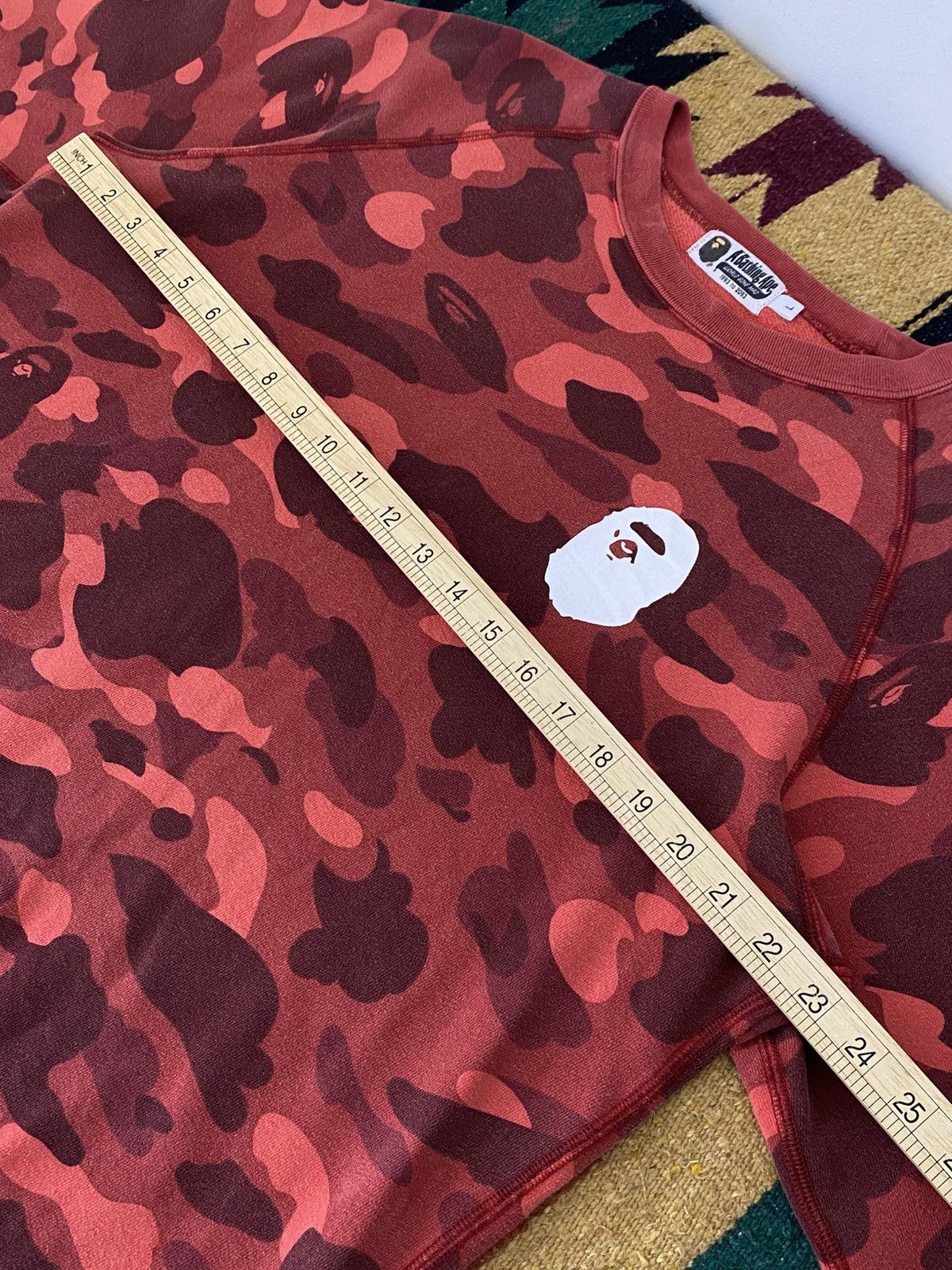 Bape Bape Color Camo Ape Crewneck Red Size L Size US L / EU 52-54 / 3 - 7 Thumbnail