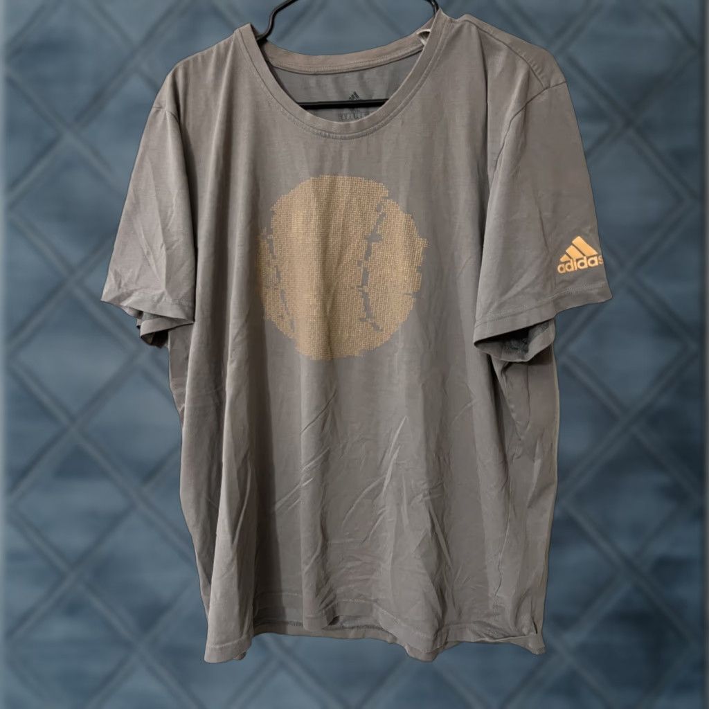 Adidas Adidas Climate Men's Gray T Shirt XL Size Short Sleeve Front Logo Round Neck Size US XL / EU 56 / 4 - 1 Thumbnail