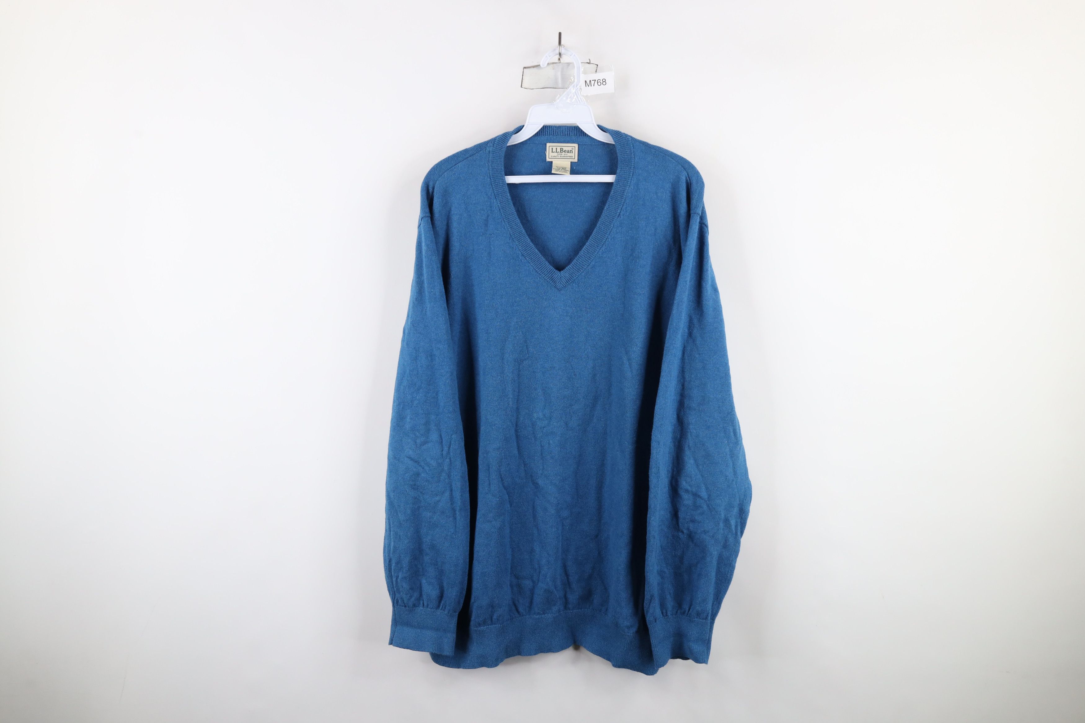 L.L. Bean × Vintage Vintage Y2K LL Bean Cotton Cashmere Blend Knit Sweater Blue Size US XXL / EU 58 / 5 - 1 Thumbnail