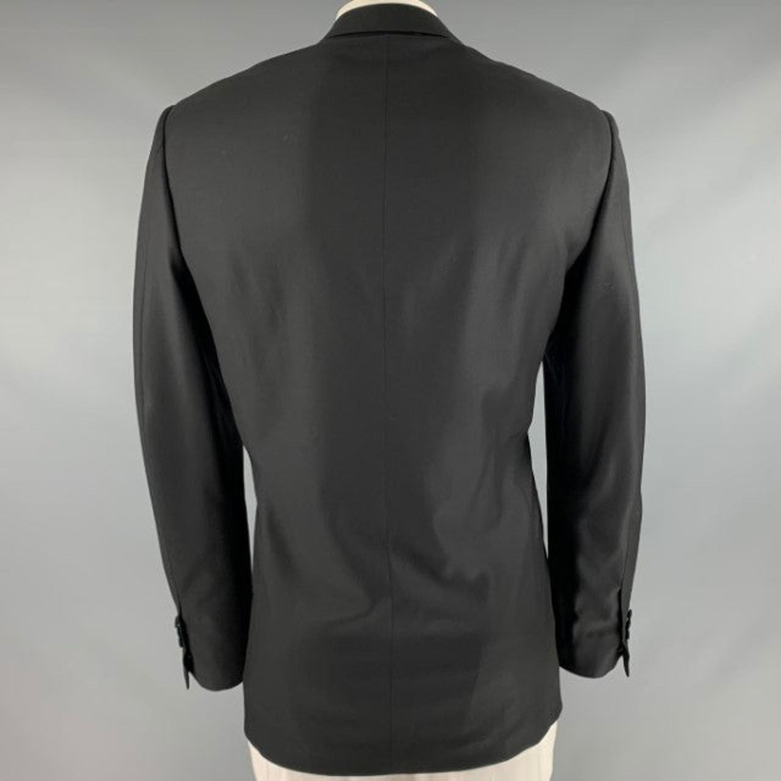 Ermenegildo Zegna ERMENEGILDO ZEGNA Size 40 Black Wool Peak Lapel Sport Coat Size 40R - 4 Thumbnail