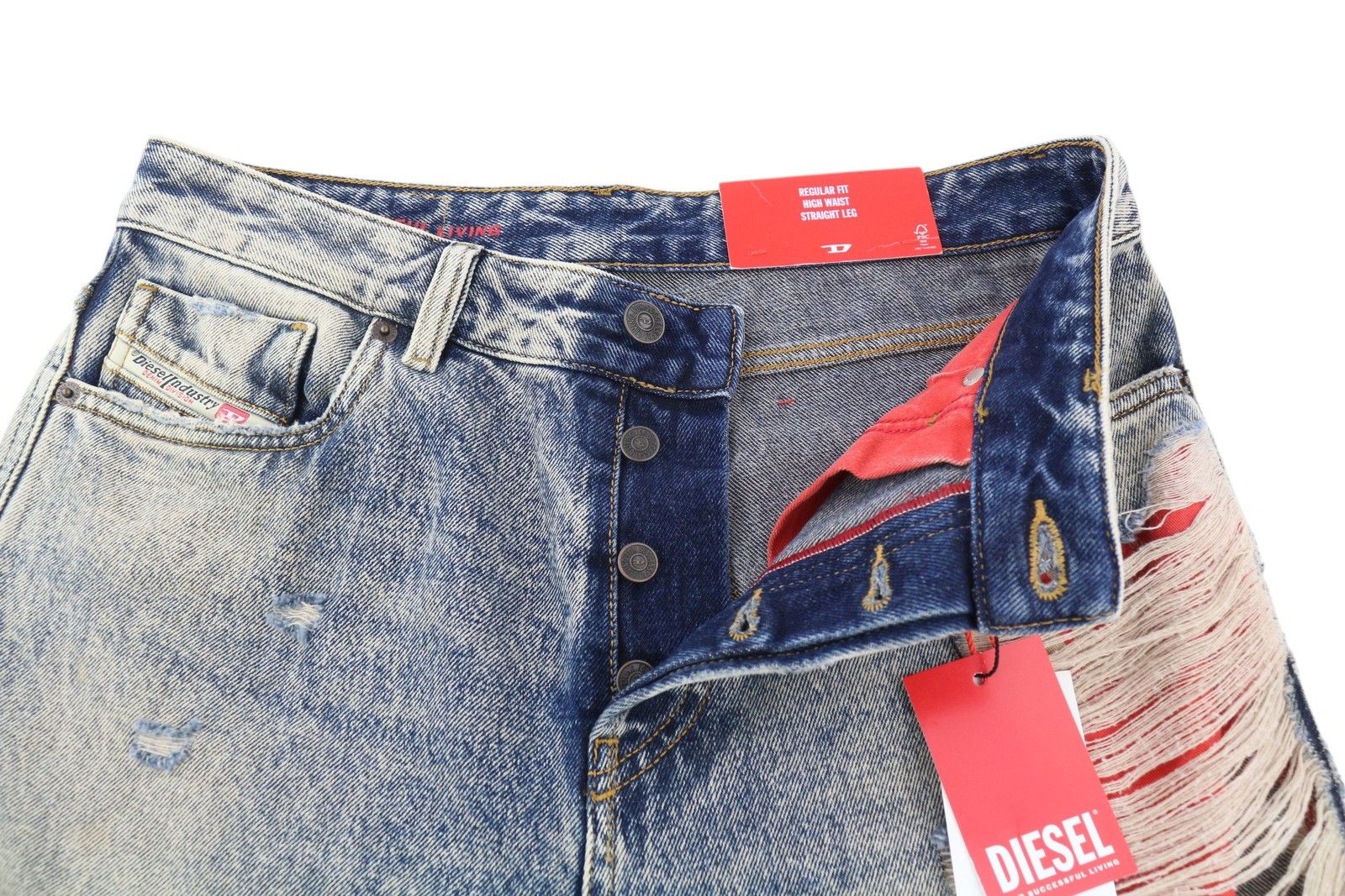 Diesel 1955 09E10 W31/L32 Blue Regular Straight Distress 85392 Size US 31 - 5 Thumbnail