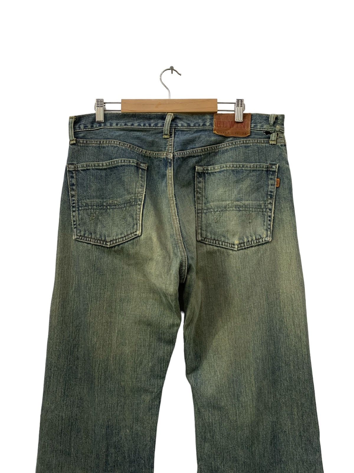 Vintage Edwin 505X Mud Wash Baggy Distressed Selvedge Jeans
