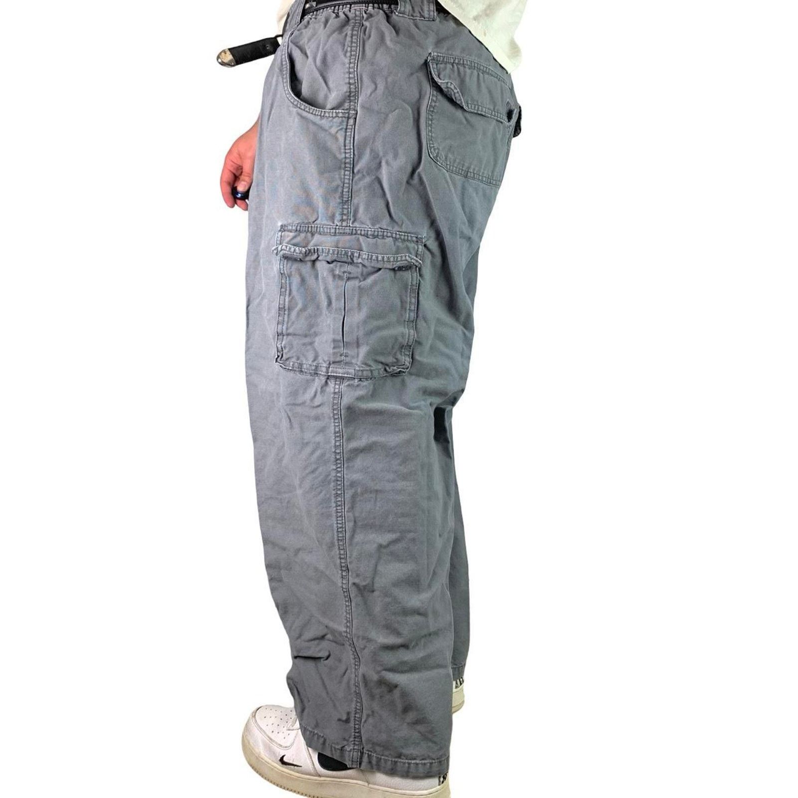 Vintage Vintage 90s Baggy Gray Cargo Pants Size US 42 / EU 58 - 2 Thumbnail