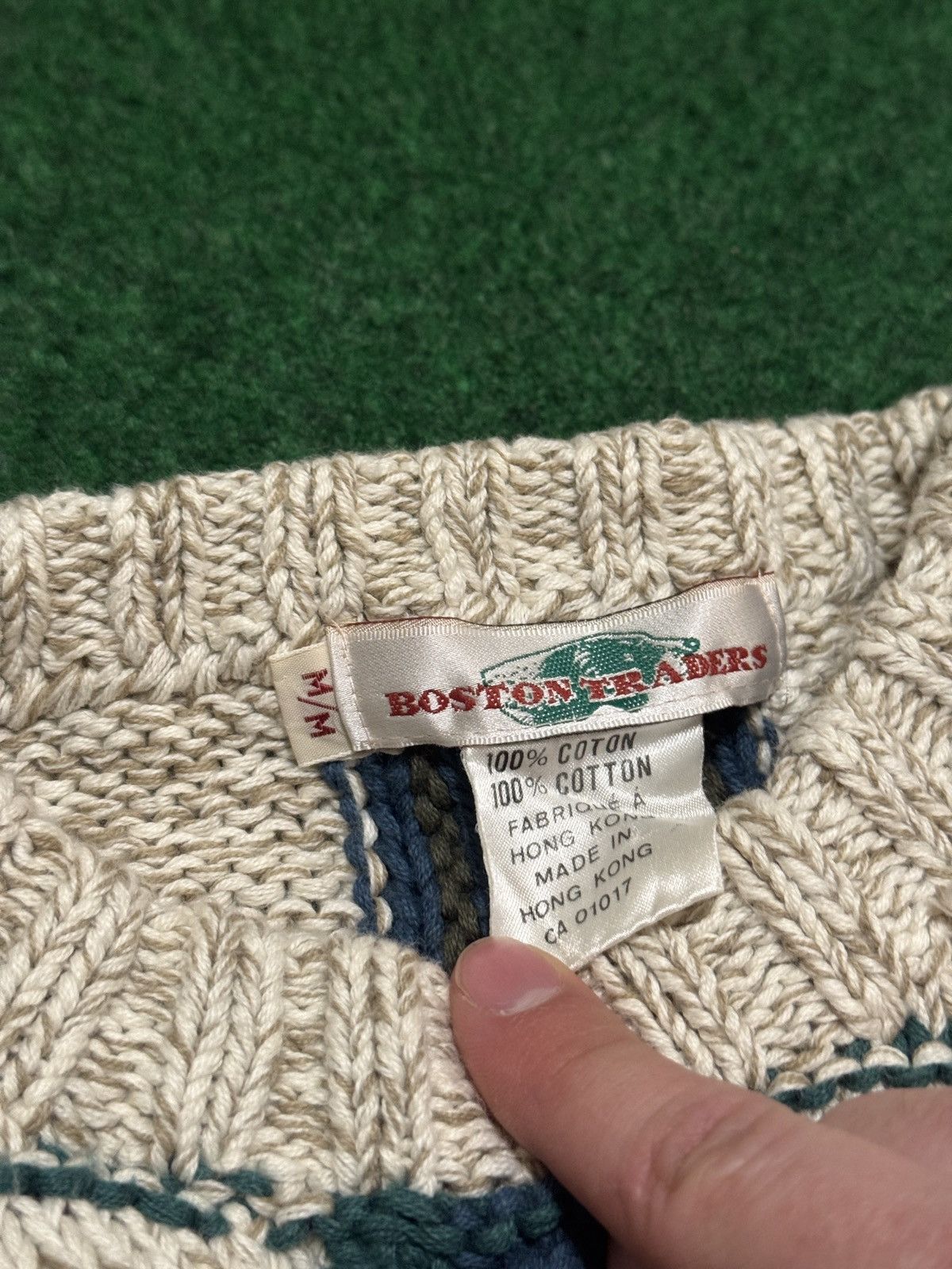 Cotton Traders Boston Traders 3D Knit Chunky Coogi Style S/M 19x22 Sweater Size S / US 4 / IT 40 - 2 Thumbnail